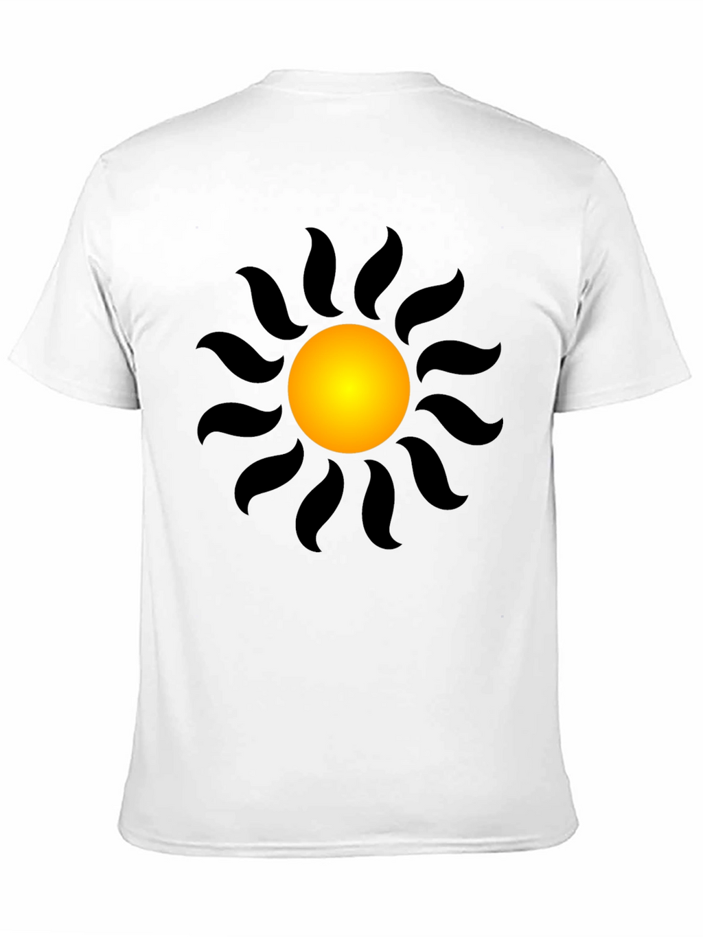 Black T-Shirt with Radiant Sun Graphic