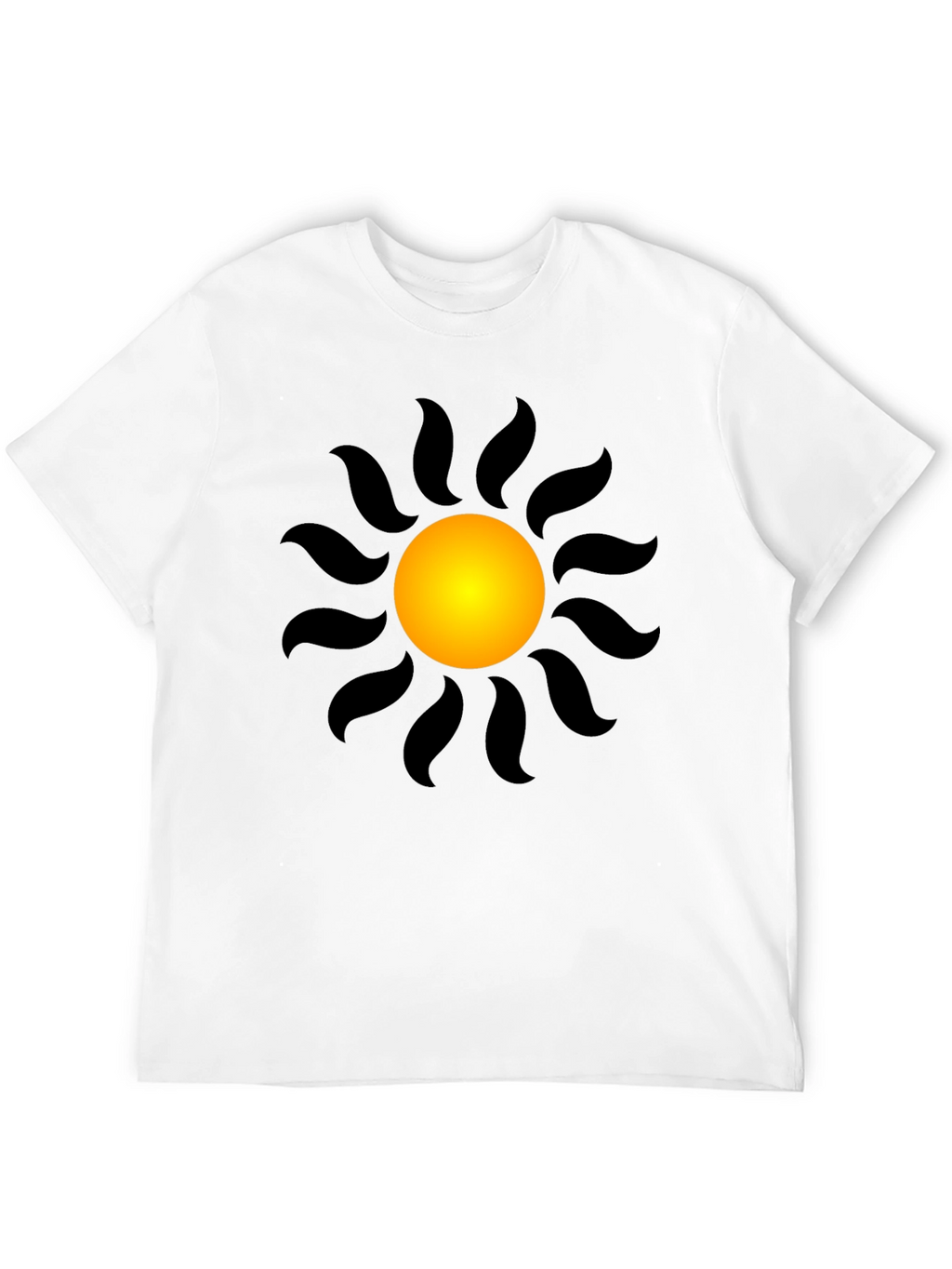 Black T-Shirt with Radiant Sun Graphic