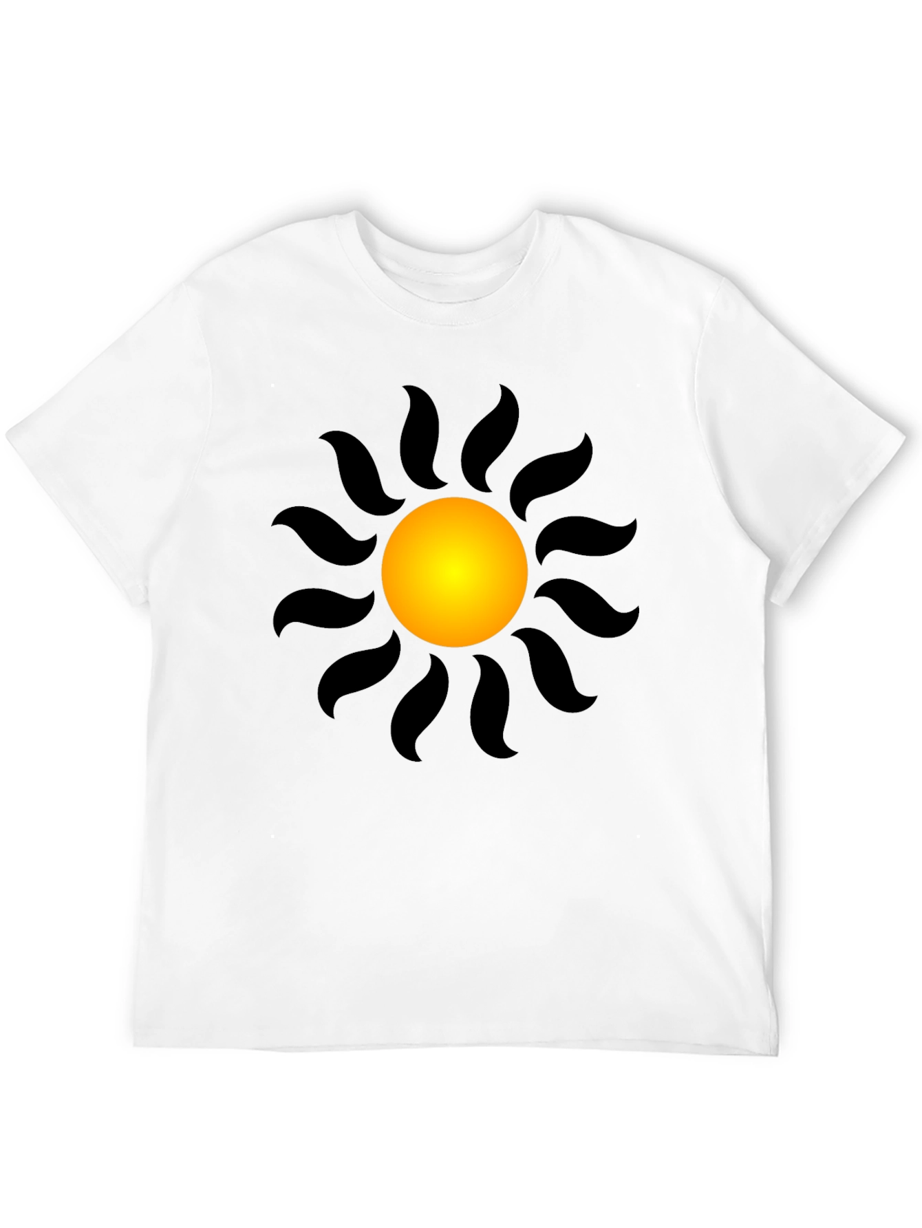 Black T-Shirt with Radiant Sun Graphic