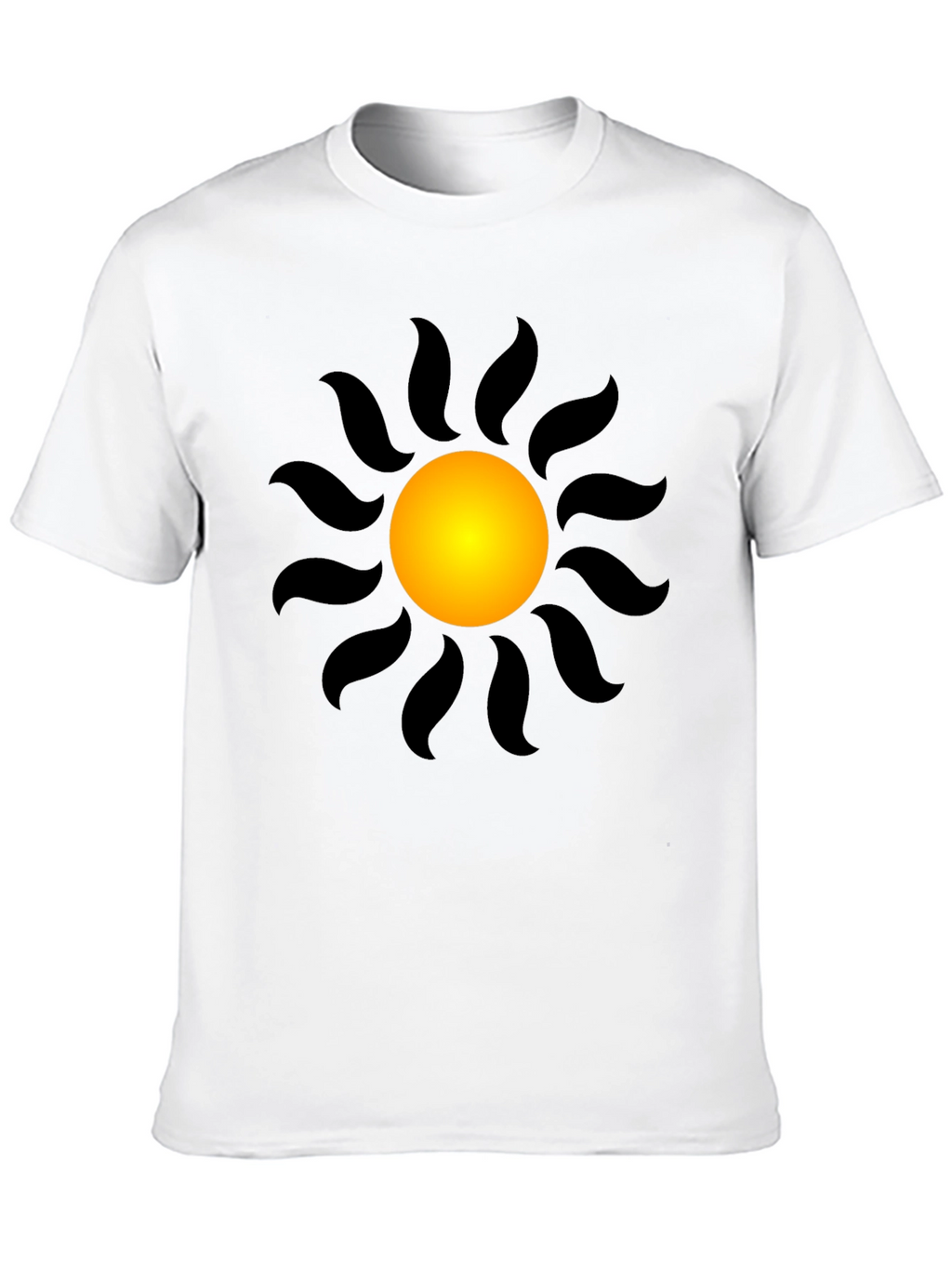 Black T-Shirt with Radiant Sun Graphic