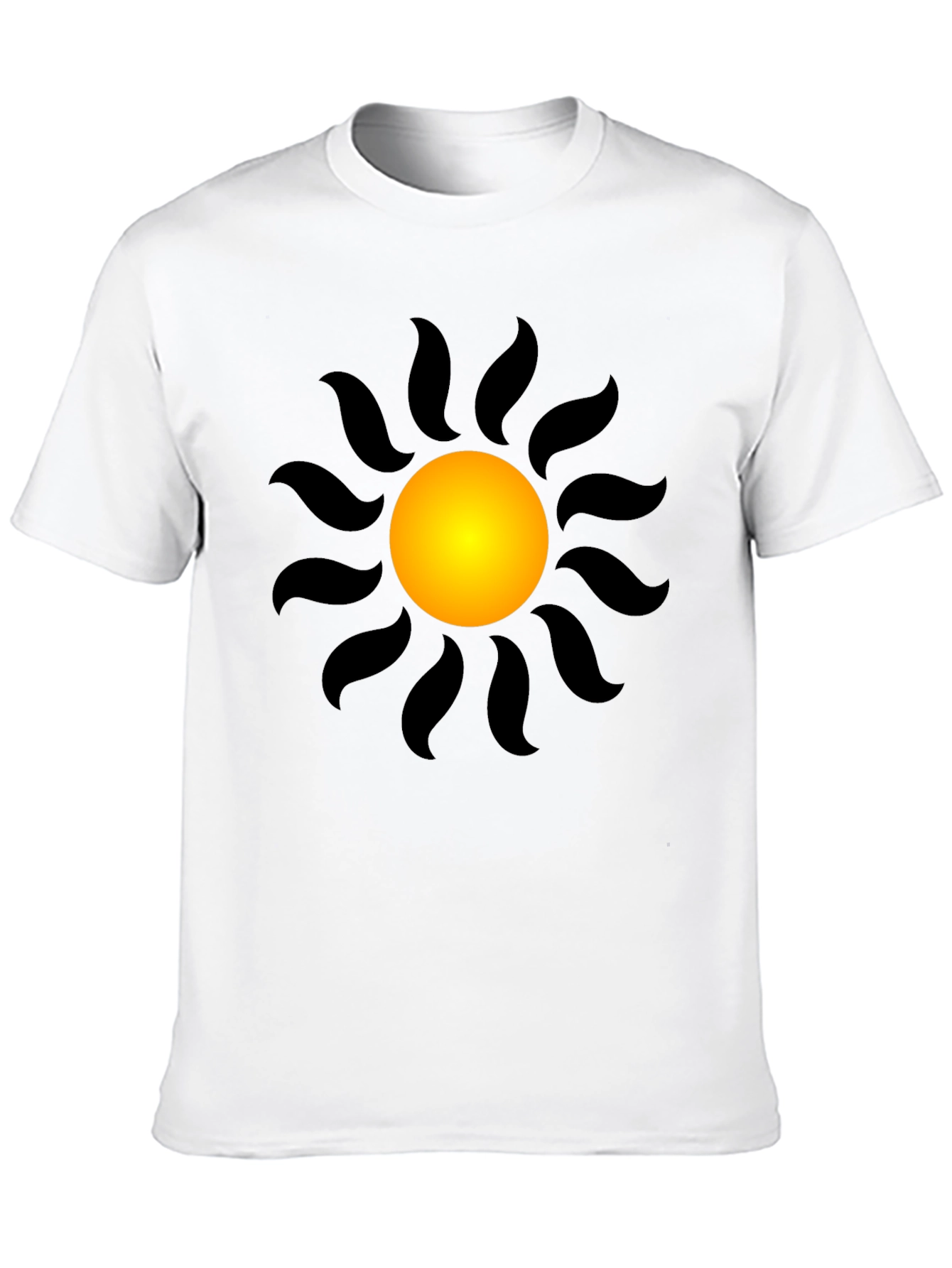 Black T-Shirt with Radiant Sun Graphic
