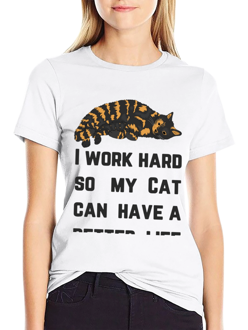 I Work Hard Cat T-Shirt