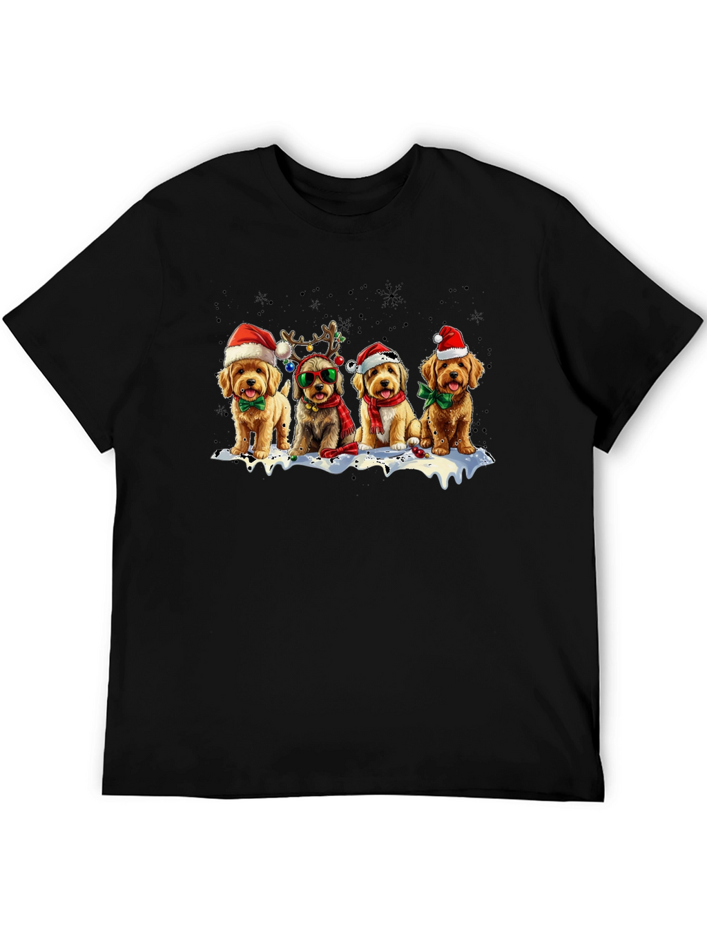 Holiday Dogs T-Shirt: Festive Puppy Squad