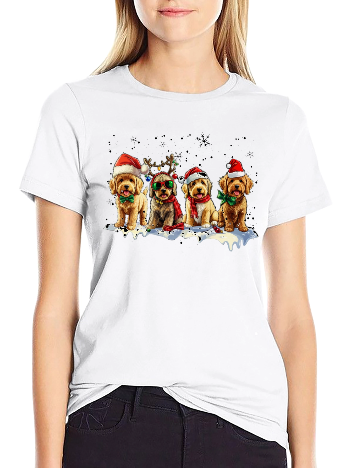 Holiday Dogs T-Shirt: Festive Puppy Squad
