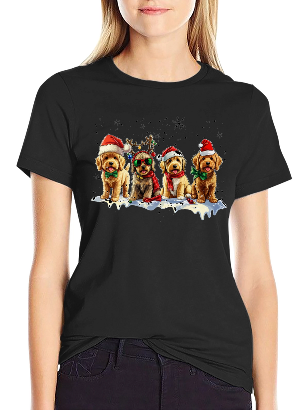 Holiday Dogs T-Shirt: Festive Puppy Squad