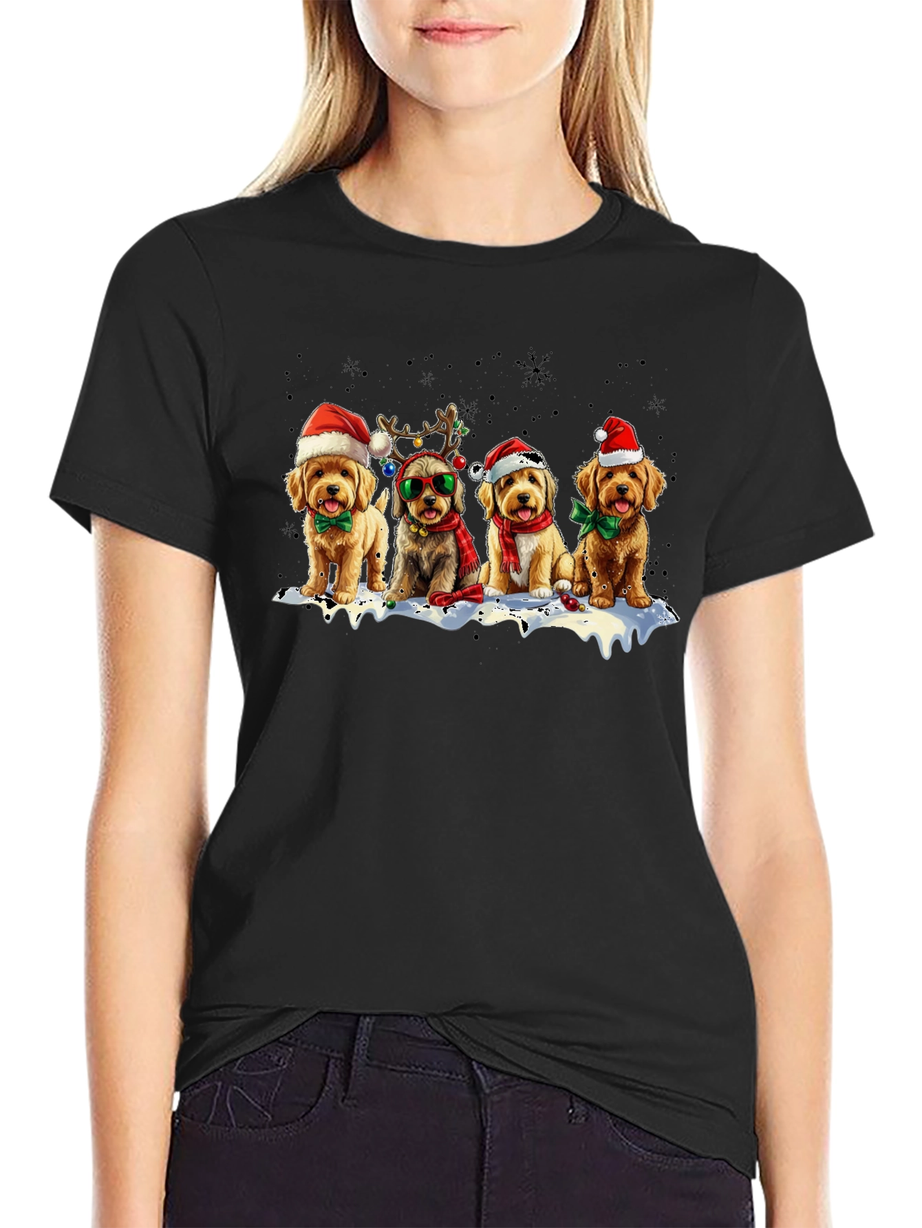Holiday Dogs T-Shirt: Festive Puppy Squad