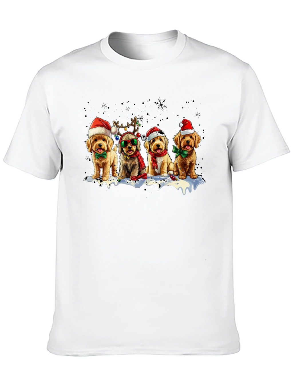 Holiday Dogs T-Shirt: Festive Puppy Squad