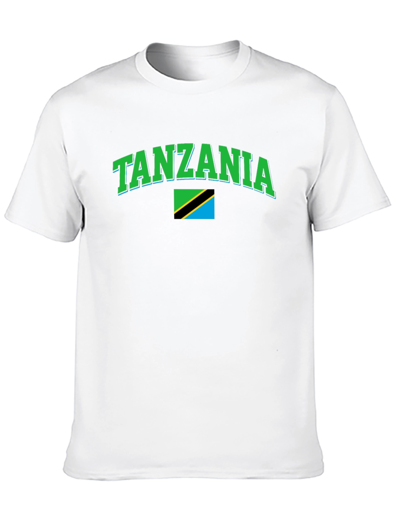 Tanzania Flag Graphic Tee - Black Cotton T-Shirt