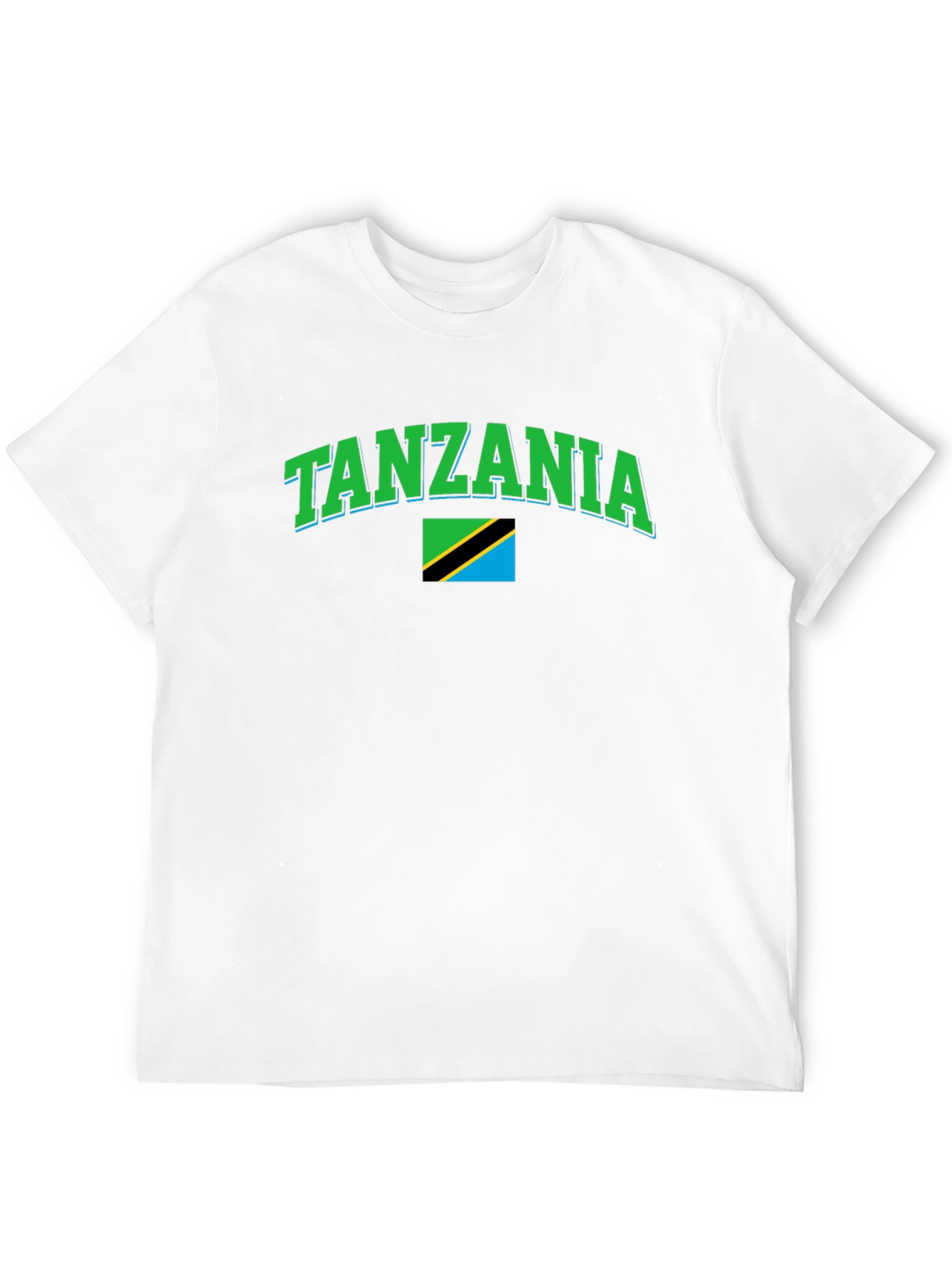 Tanzania Flag Graphic Tee - Black Cotton T-Shirt