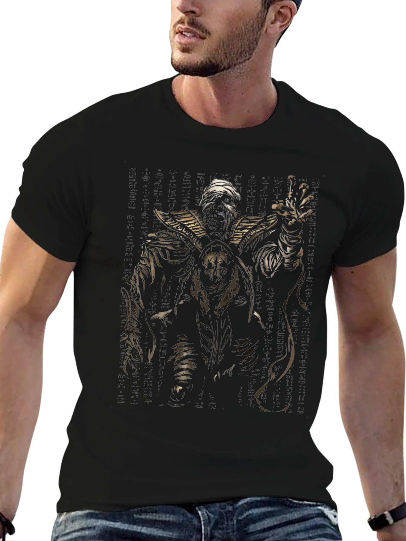 Mummy Graphic Print Black T-Shirt