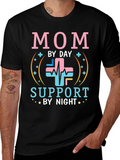 Mom By Day Support By Night Black T-Shirt