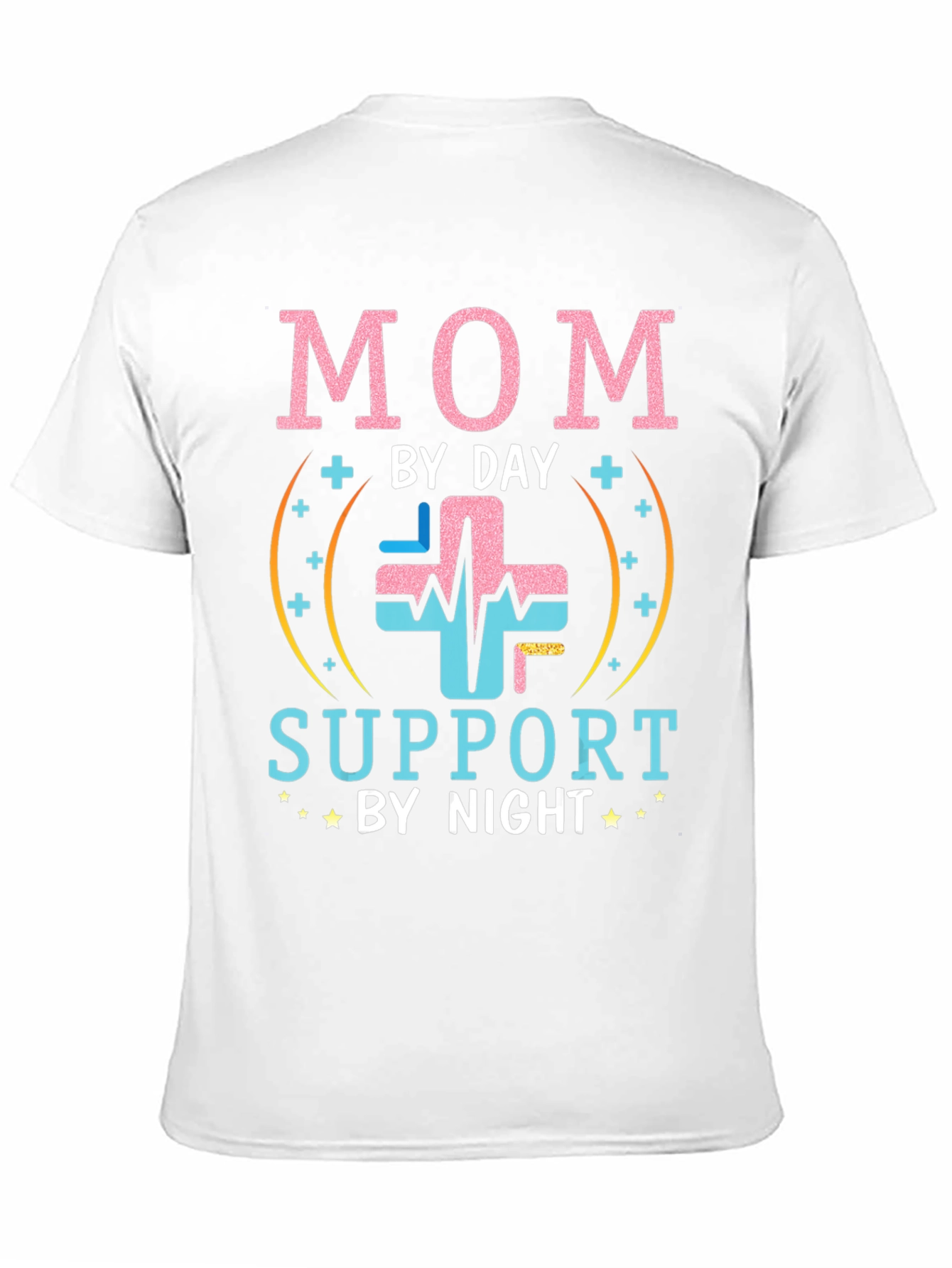 Mom By Day Support By Night Black T-Shirt