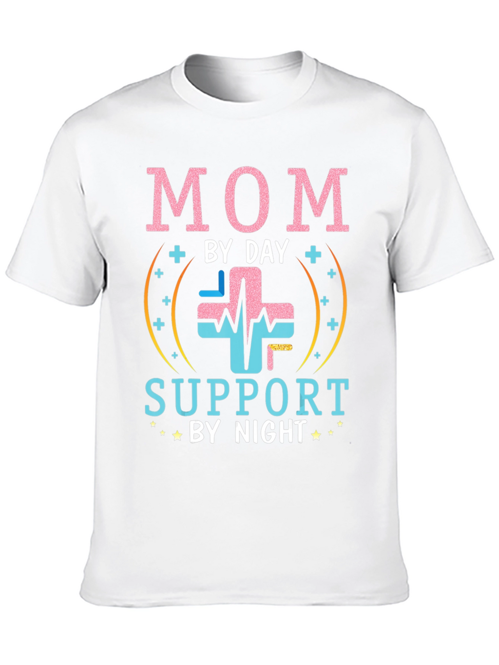 Mom By Day Support By Night Black T-Shirt