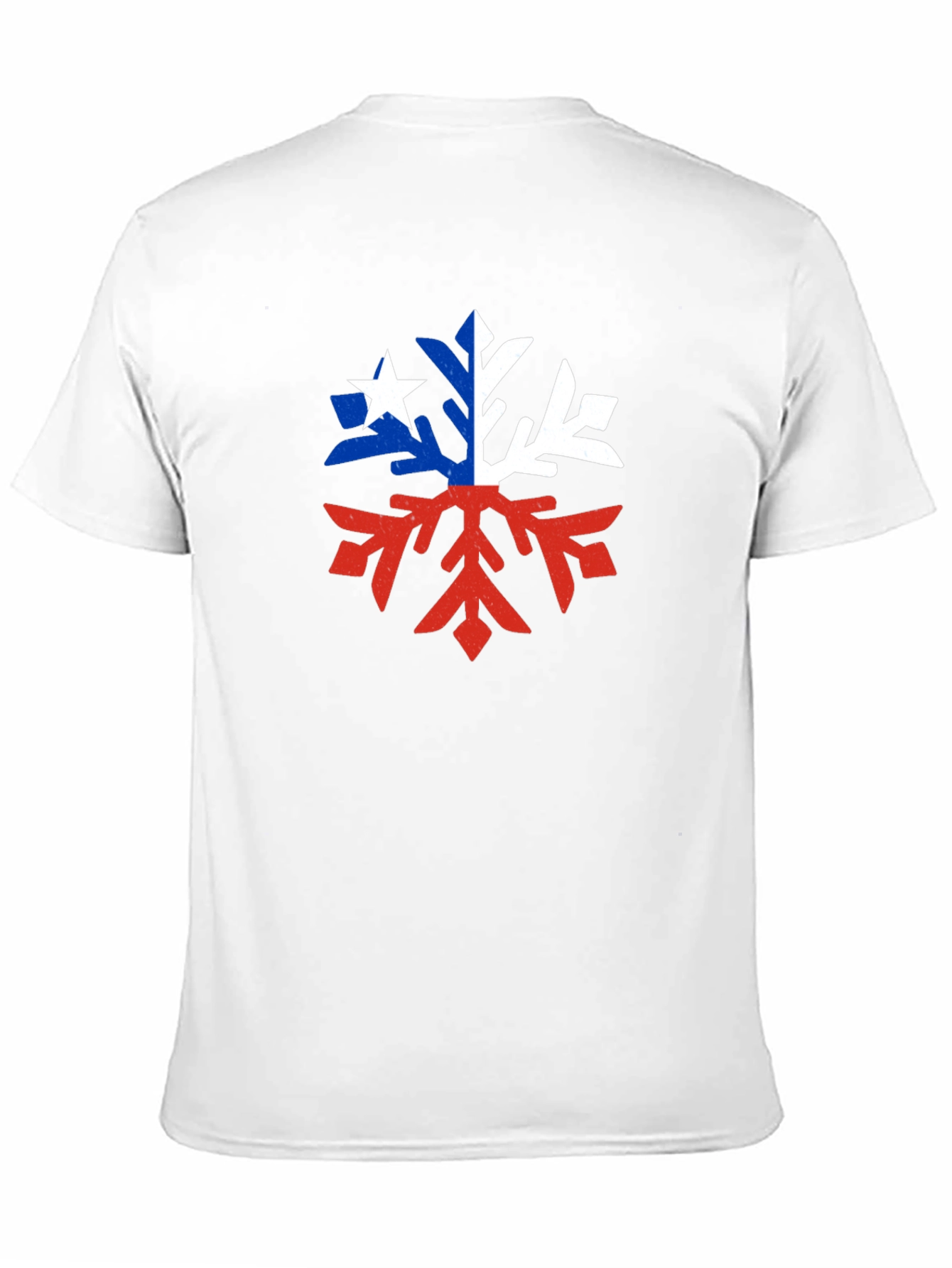 Chile Flag Snowflake Graphic Tee - Black