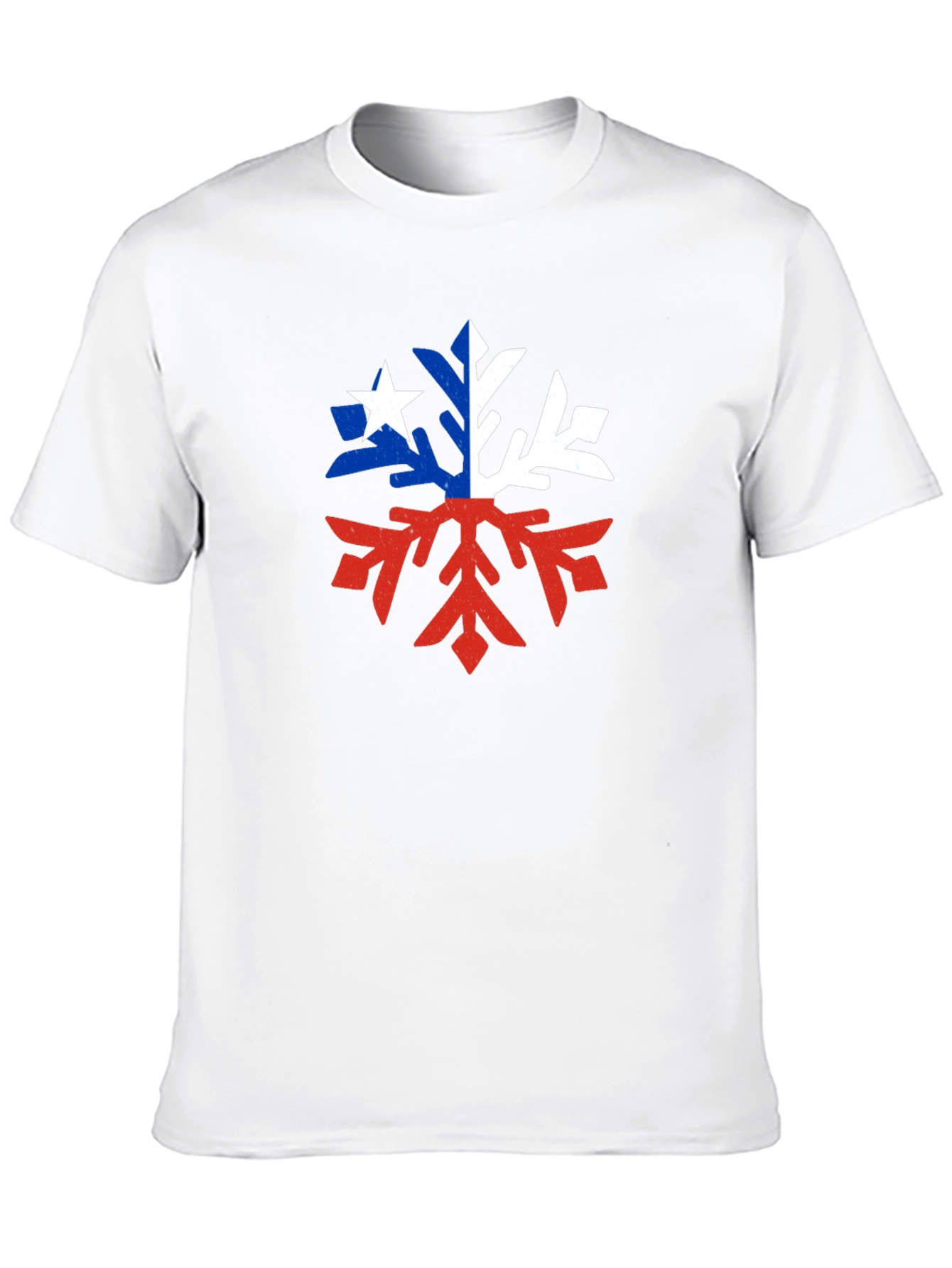 Chile Flag Snowflake Graphic Tee - Black