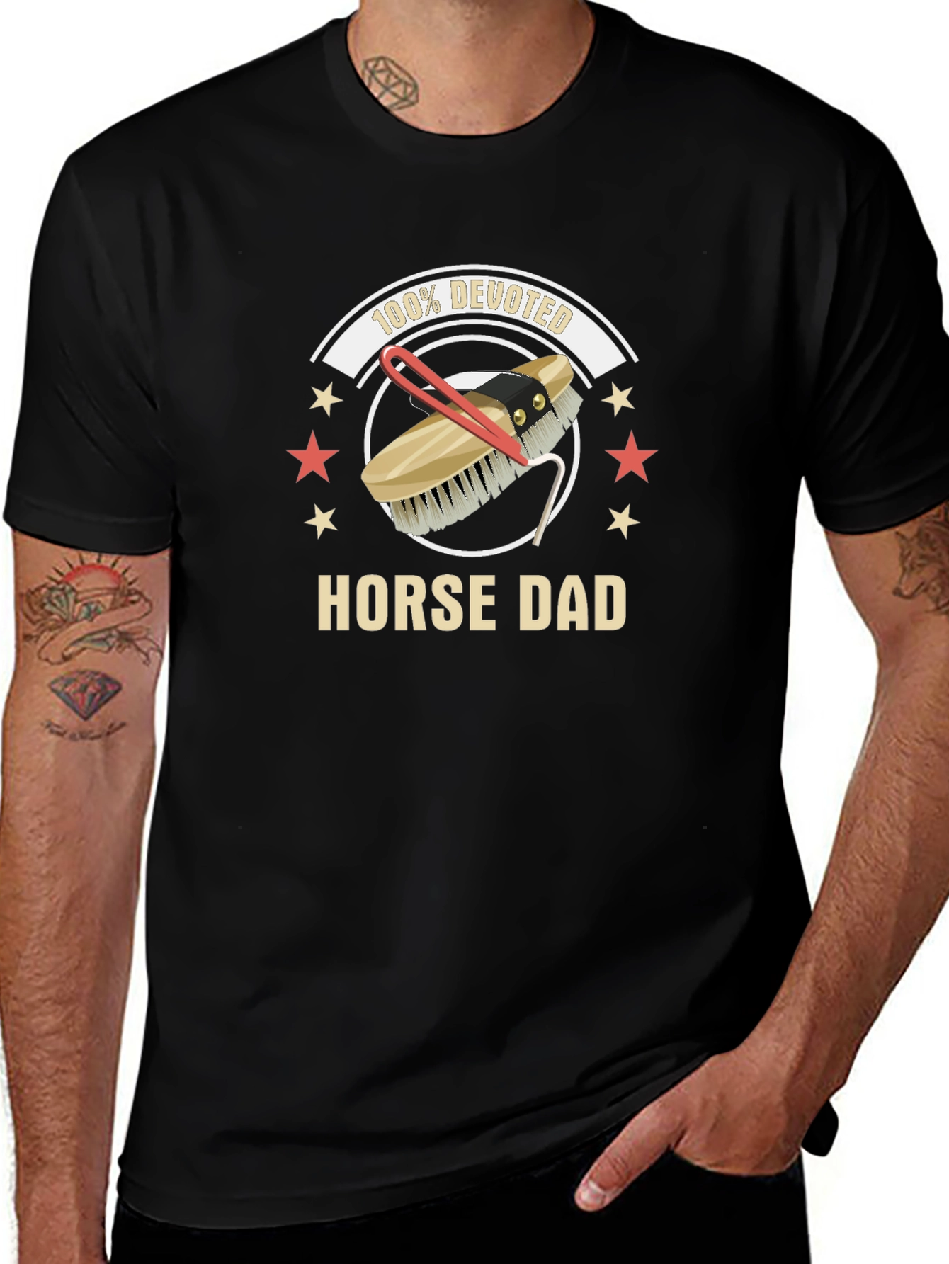 Horse Dad 100% Devoted T-Shirt