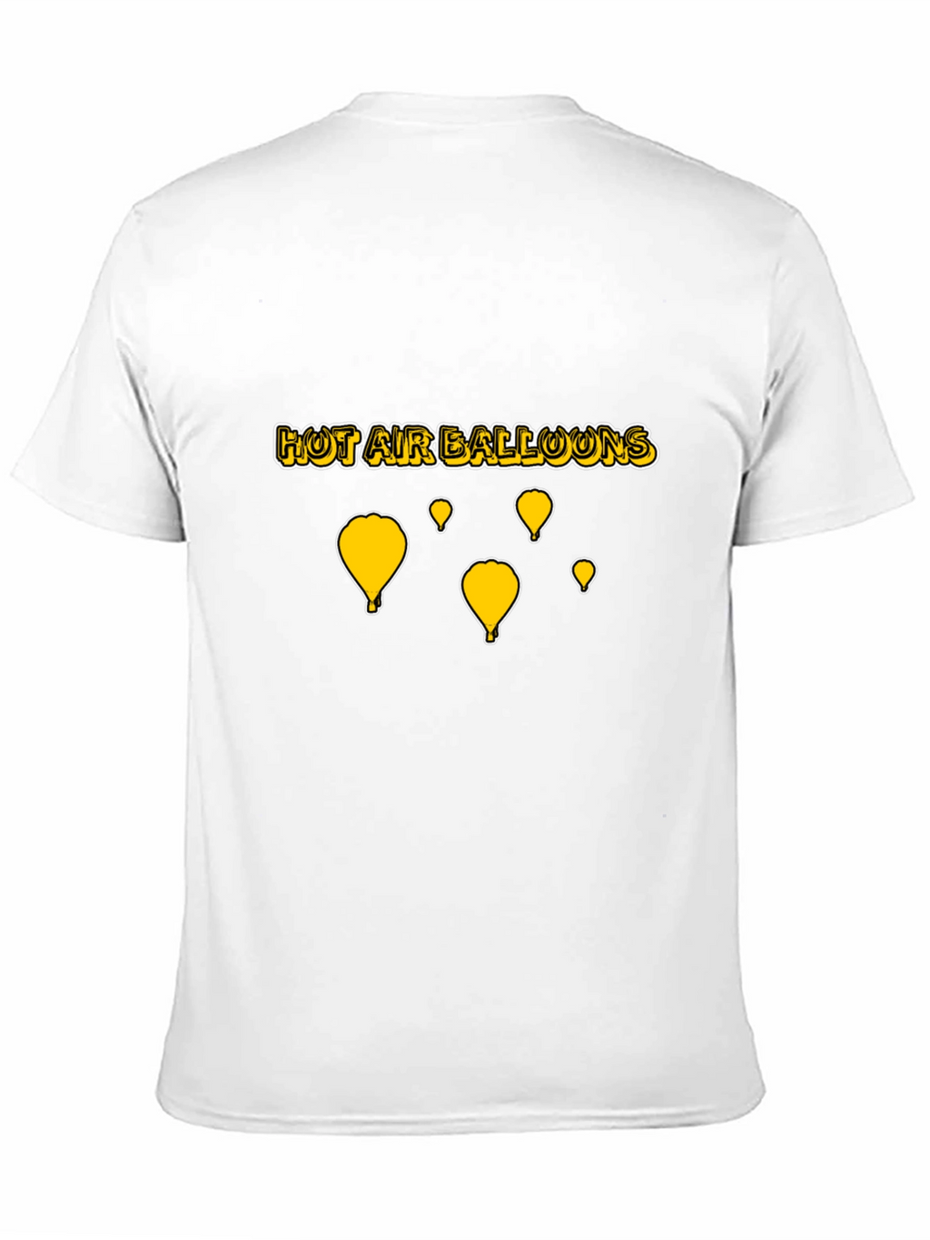 Hot Air Balloons Graphic T-Shirt - Black Cotton