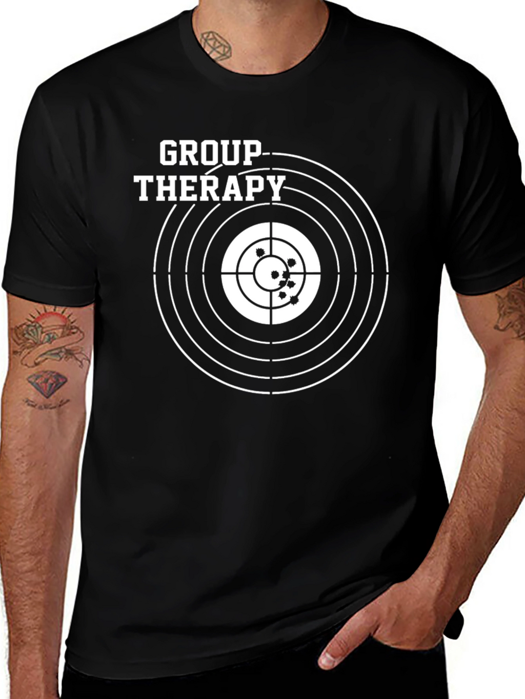 Group Therapy Target T-Shirt - Black Cotton Tee