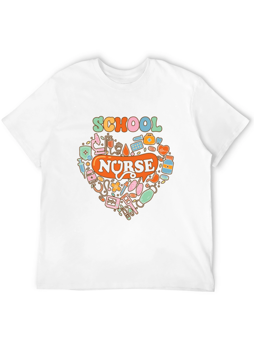 School Nurse Heart Graphic Tee