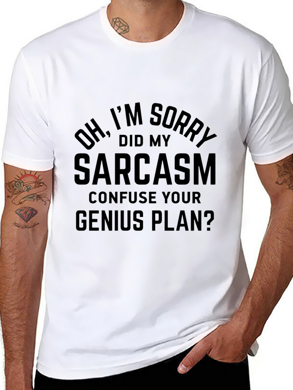 Sarcasm Genius Plan Graphic Tee - Black T-Shirt
