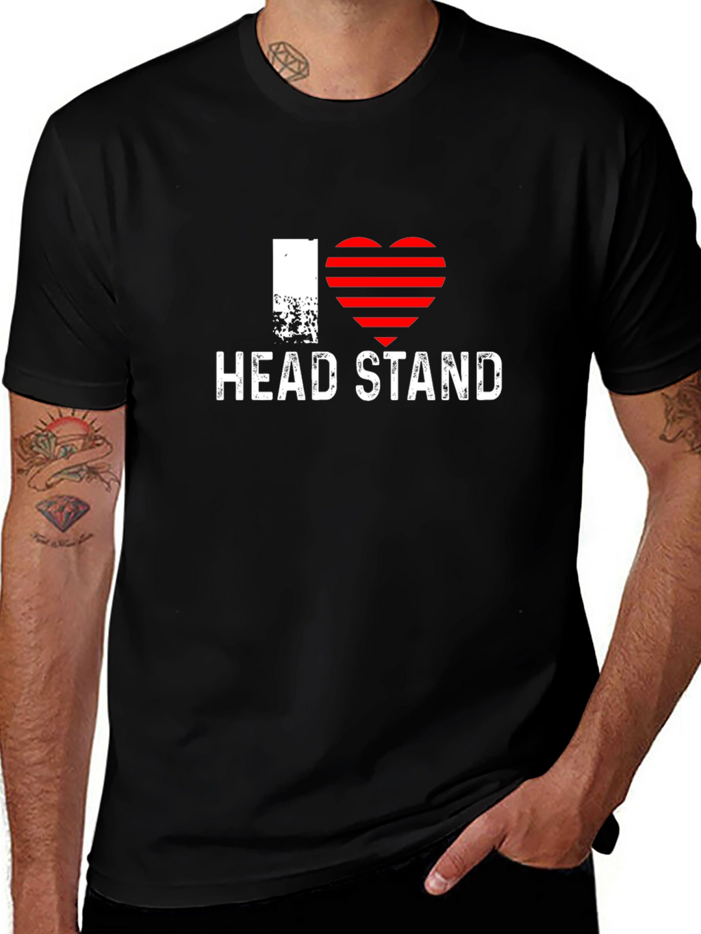 I Heart Headstand Black T-Shirt