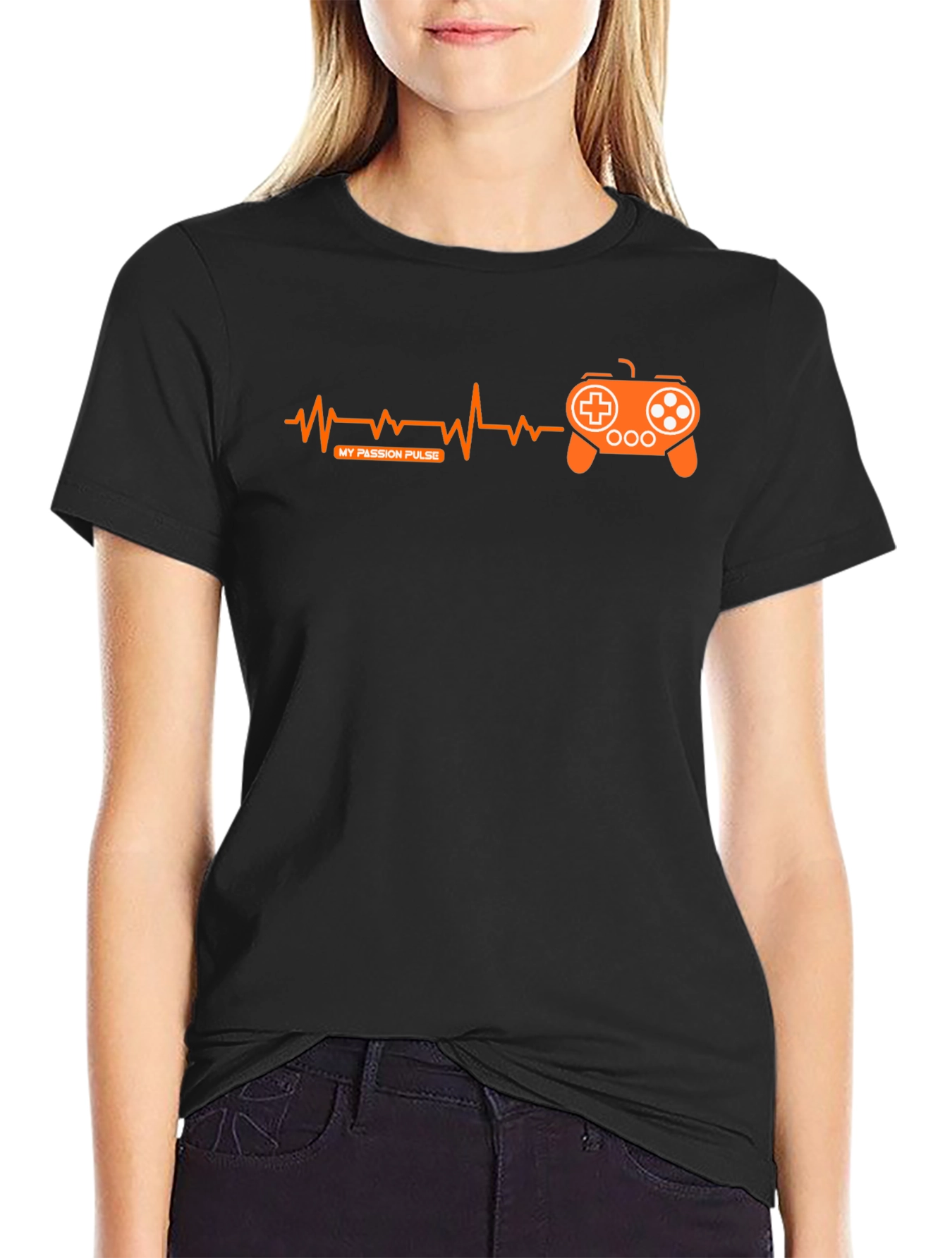 Gamer Pulse T-Shirt - Black Gaming Passion Design
