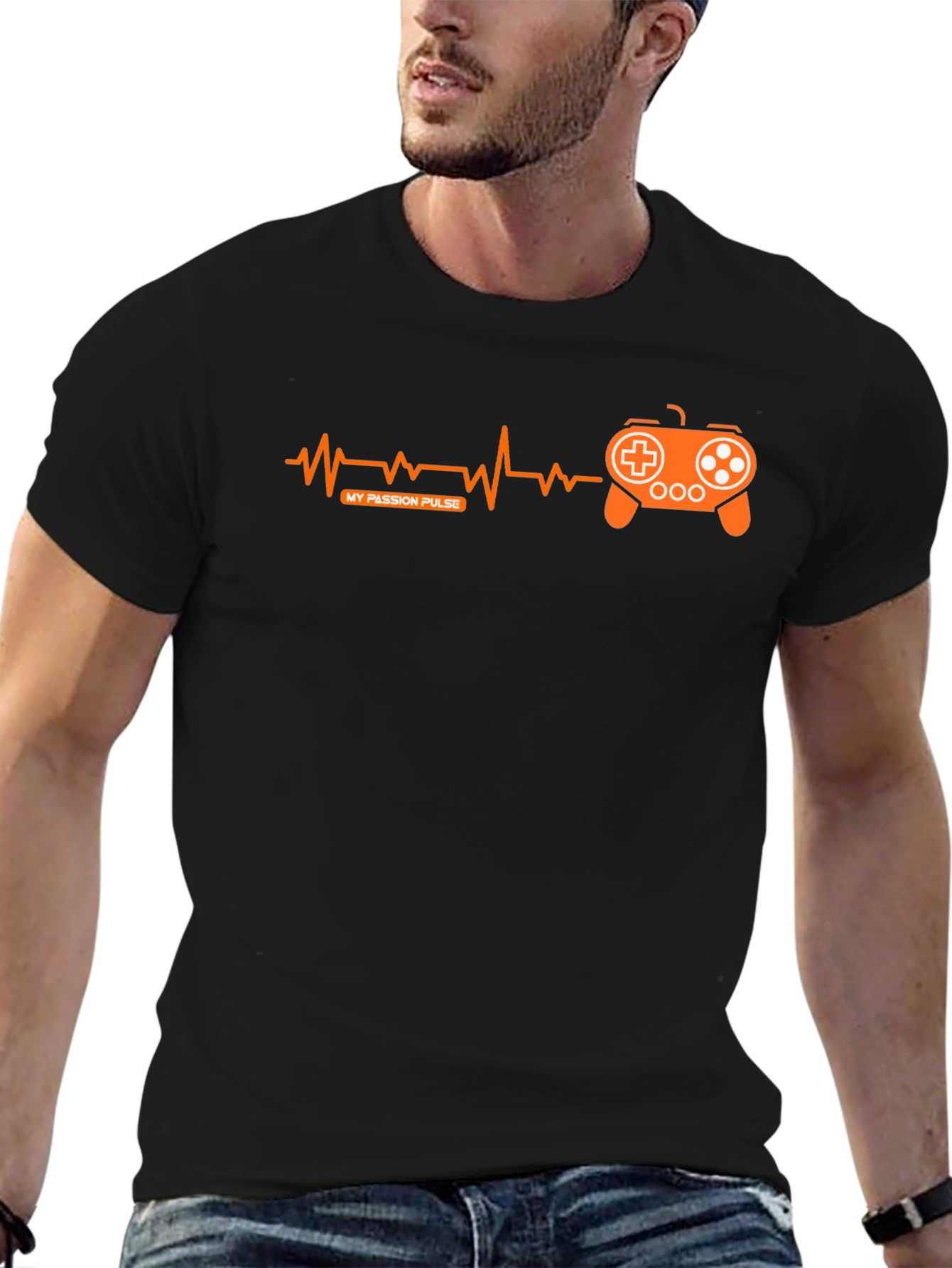 Gamer Pulse T-Shirt - Black Gaming Passion Design
