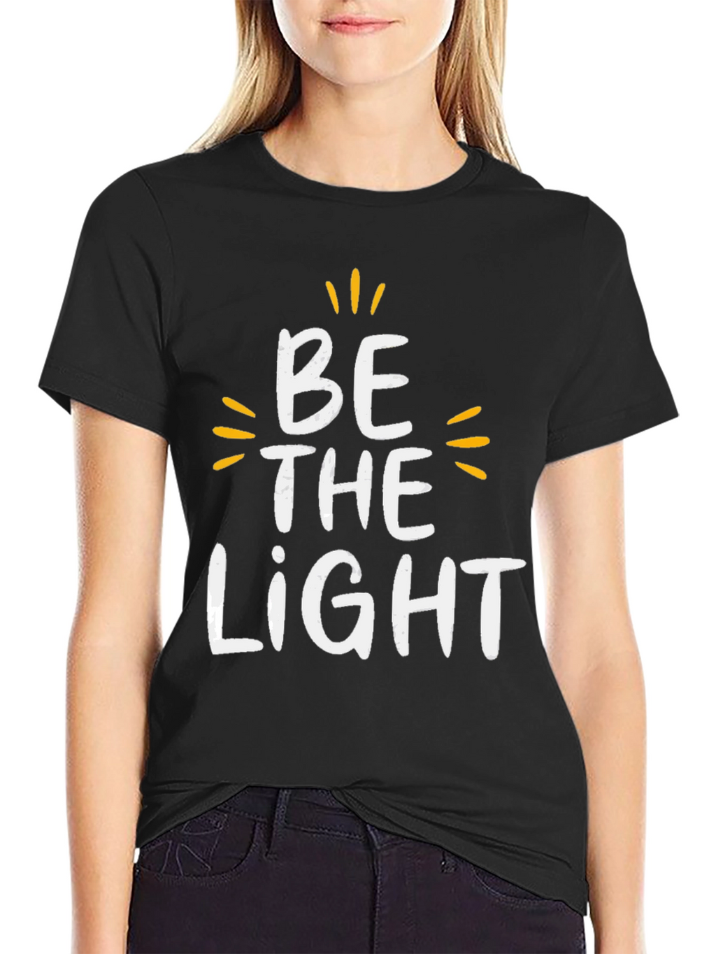 Be The Light Graphic Tee - Motivational Black T-Shirt