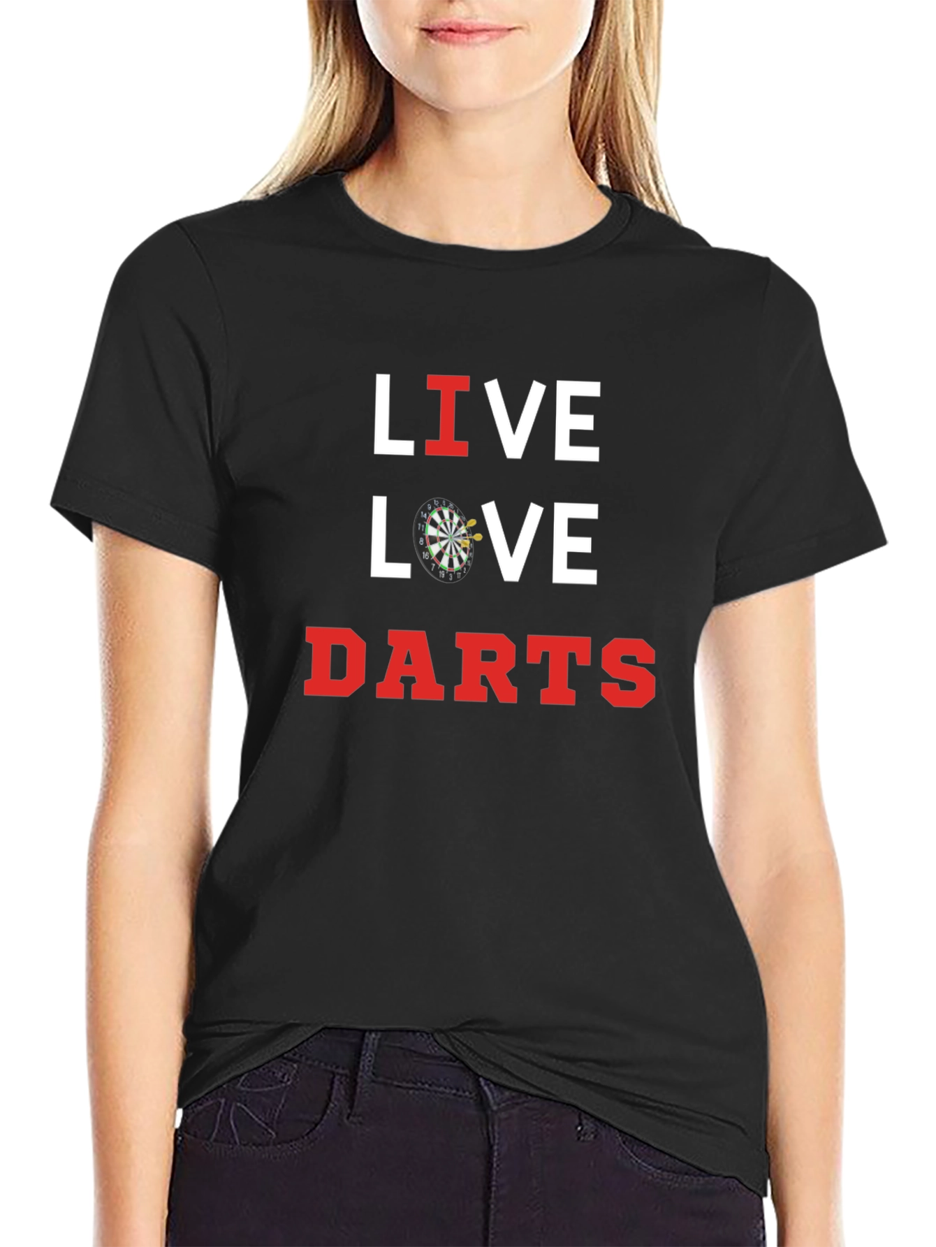 Live Love Darts Black T-Shirt