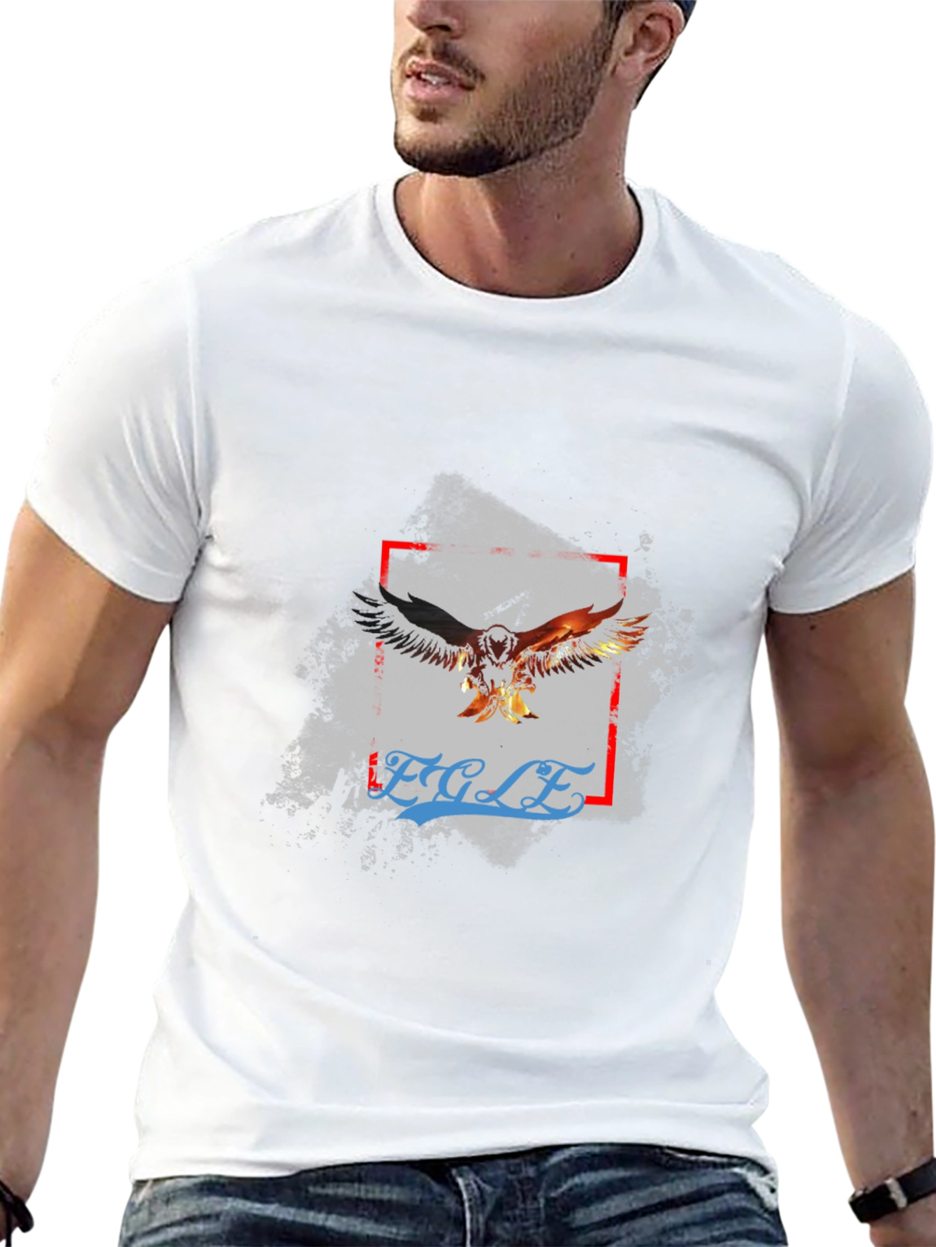 Eagle Graphic Print Black Tee