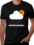 Winter Loading Graphic Tee - Black Cotton T-Shirt