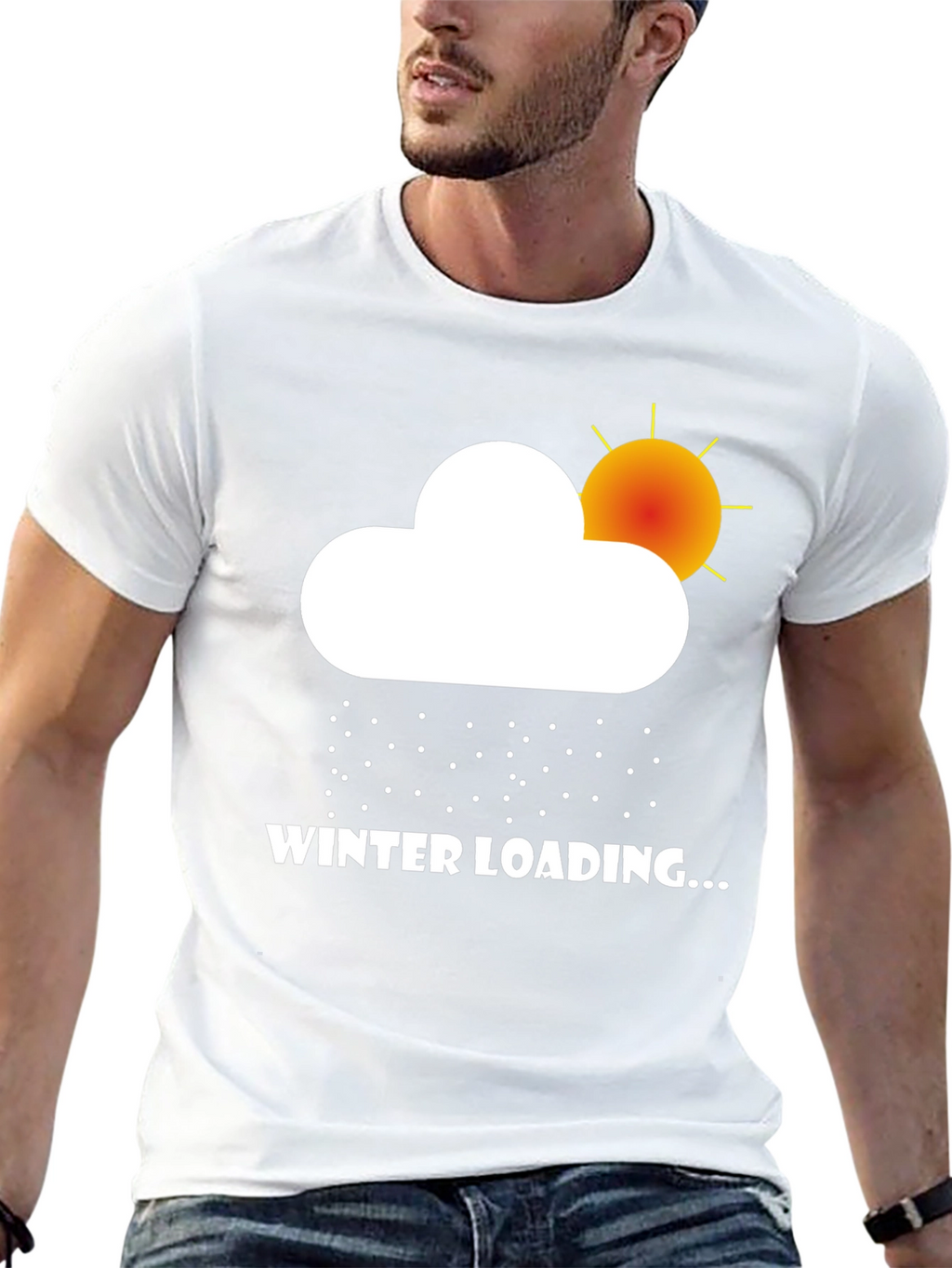 Winter Loading Graphic Tee - Black Cotton T-Shirt