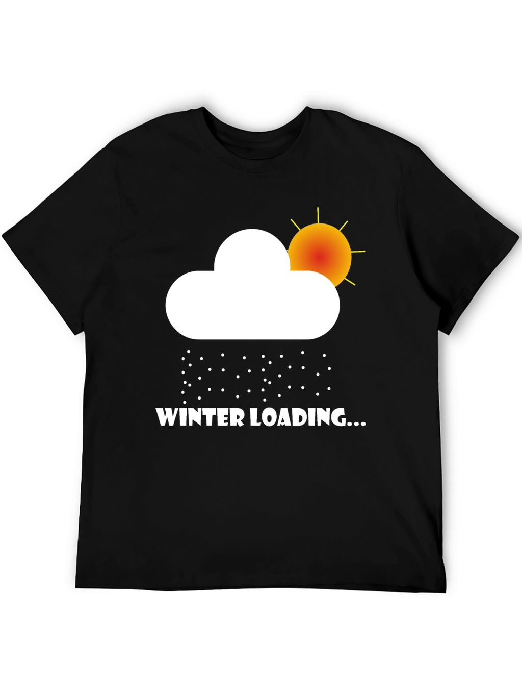 Winter Loading Graphic Tee - Black Cotton T-Shirt