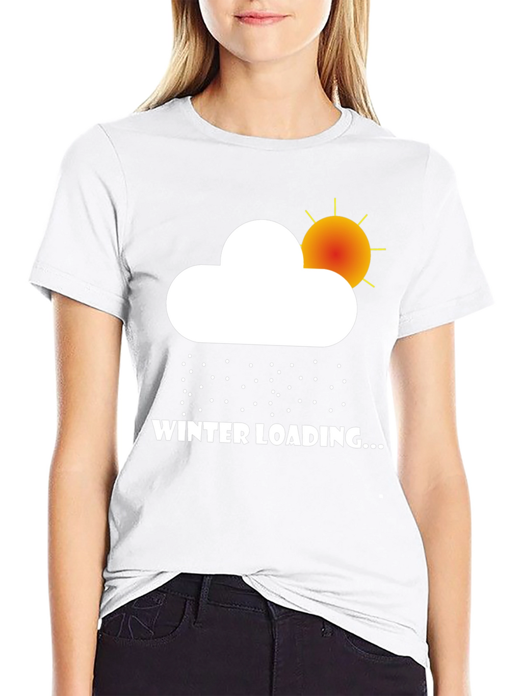 Winter Loading Graphic Tee - Black Cotton T-Shirt