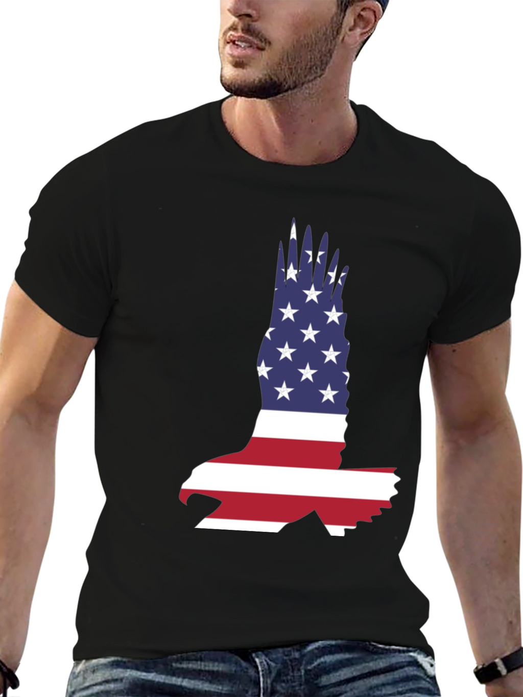 American Flag Eagle Graphic Tee - Patriotic T-Shirt