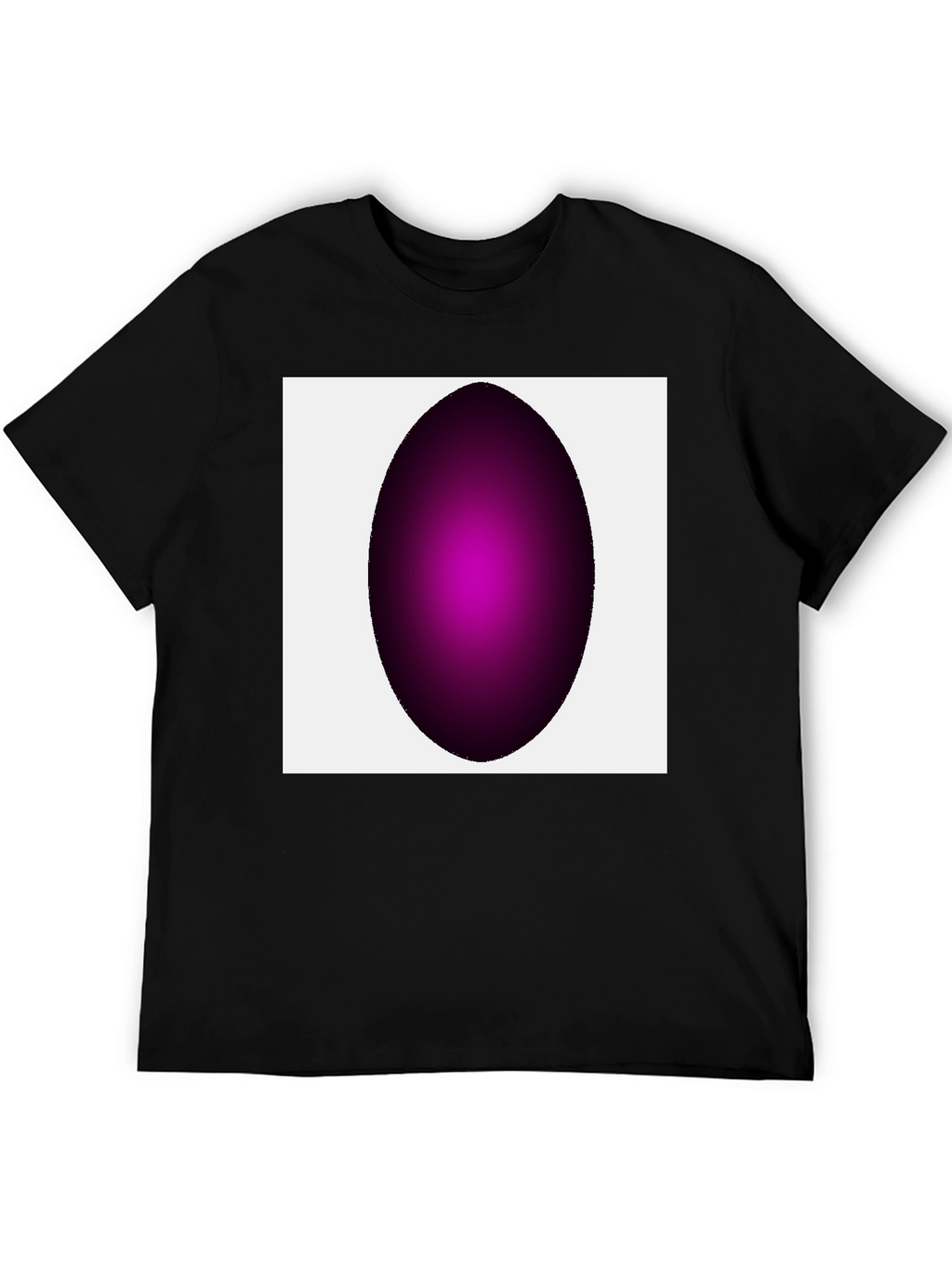 Modern Black T-Shirt with Abstract Oval Design