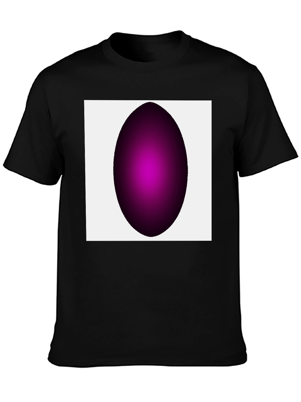 Modern Black T-Shirt with Abstract Oval Design