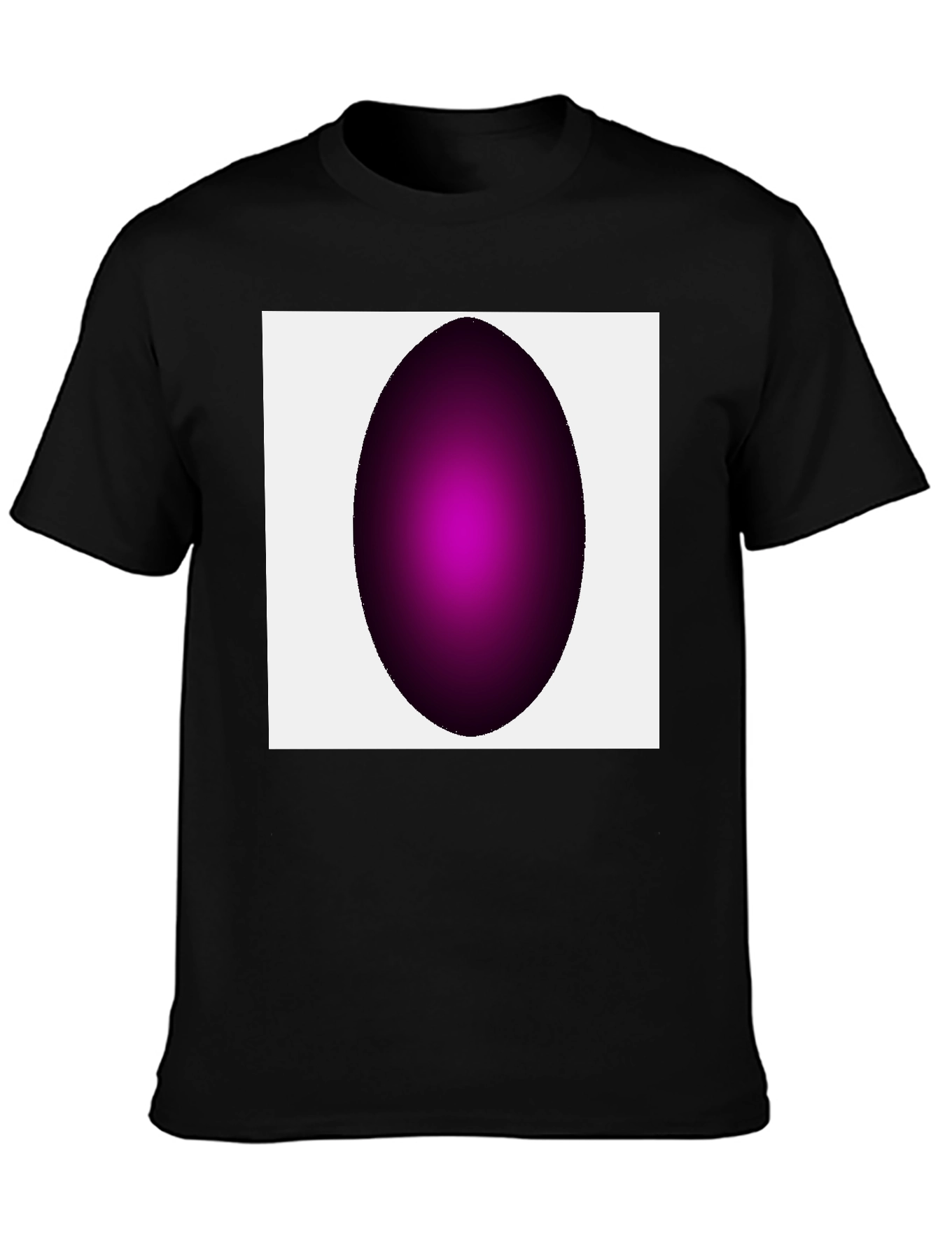 Modern Black T-Shirt with Abstract Oval Design