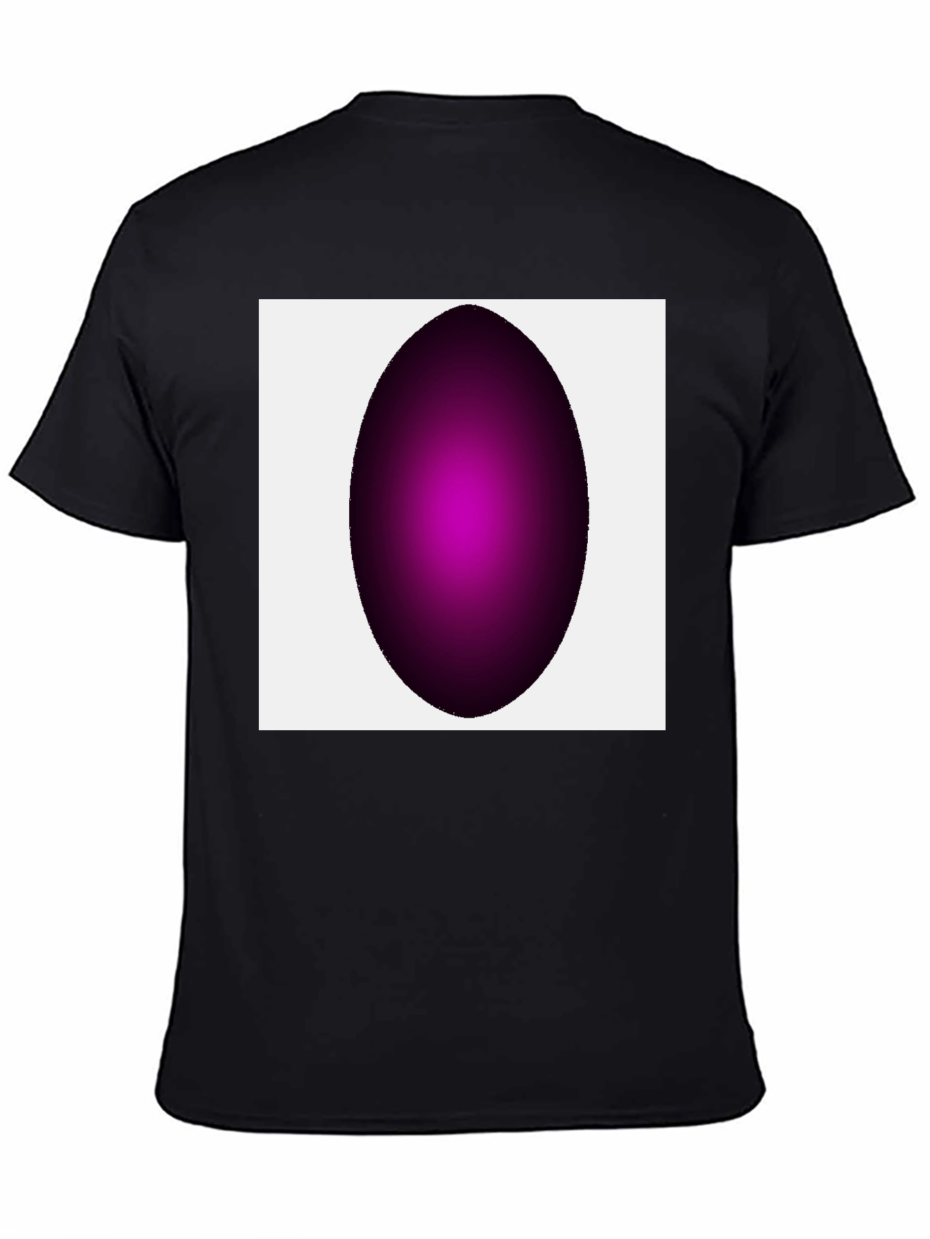 Modern Black T-Shirt with Abstract Oval Design