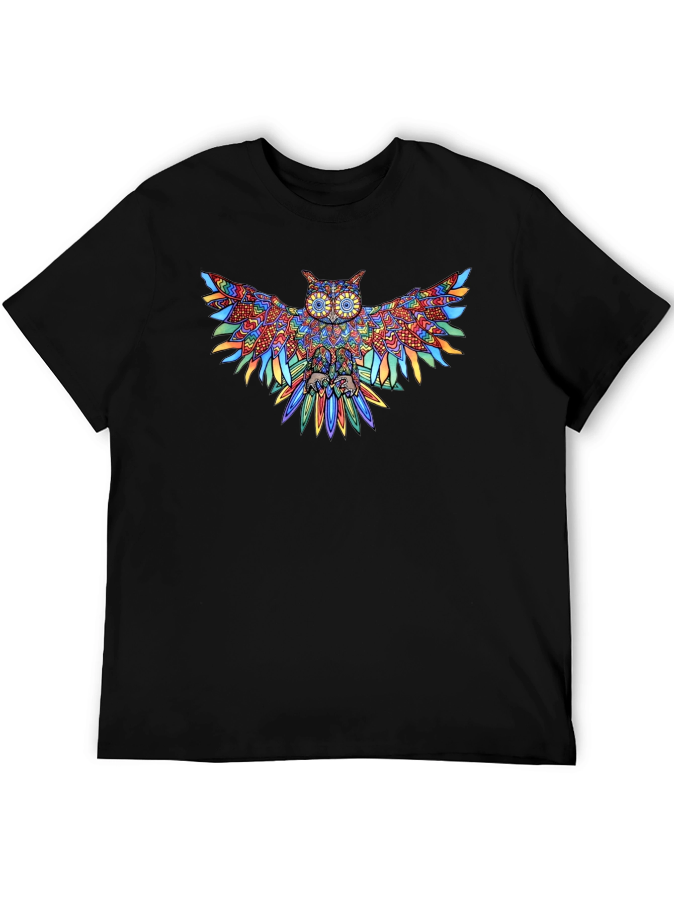 Colorful Owl Graphic Tee - Unique Design