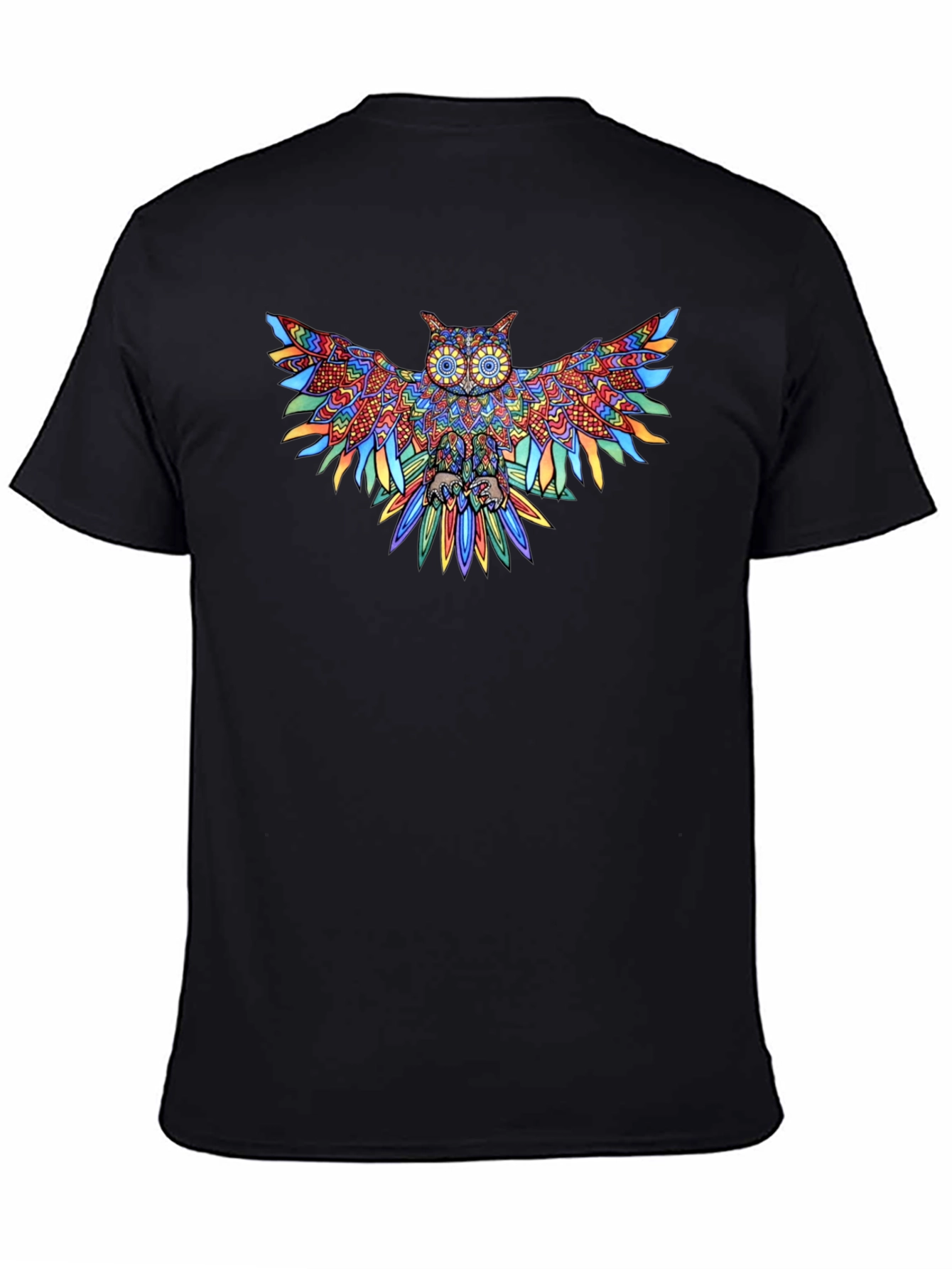 Colorful Owl Graphic Tee - Unique Design