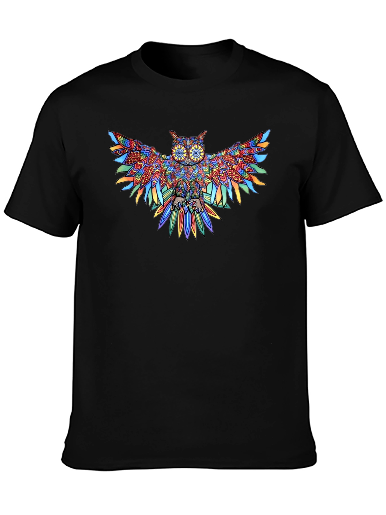 Colorful Owl Graphic Tee - Unique Design