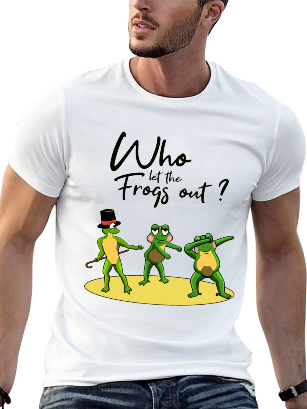 Who Let the Frogs Out? Funny Graphic T-Shirt