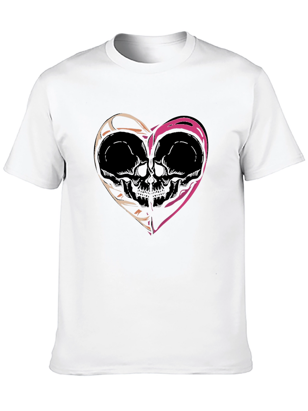Skull Heart Graphic Tee - Edgy Black T-Shirt