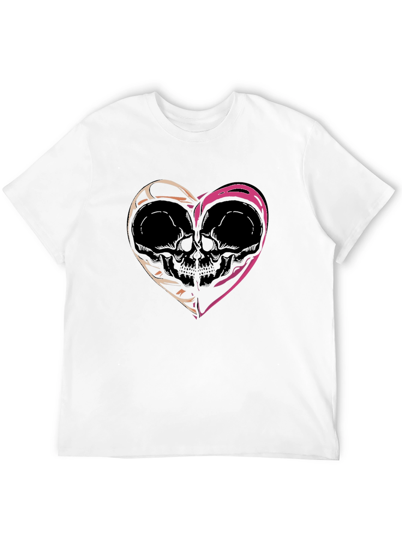 Skull Heart Graphic Tee - Edgy Black T-Shirt