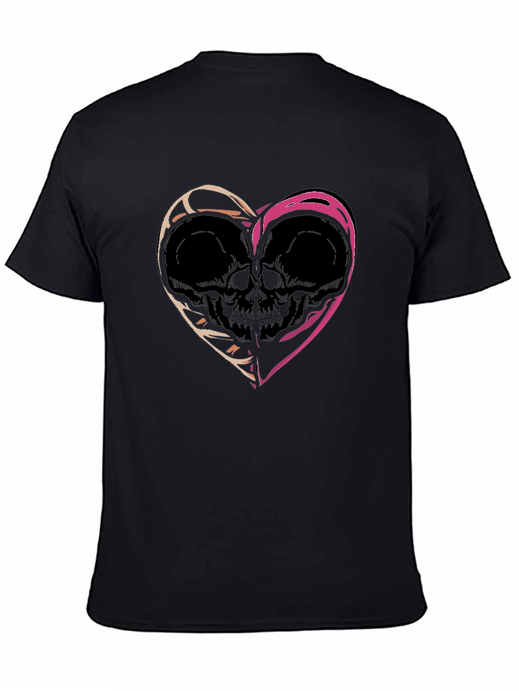 Skull Heart Graphic Tee - Edgy Black T-Shirt