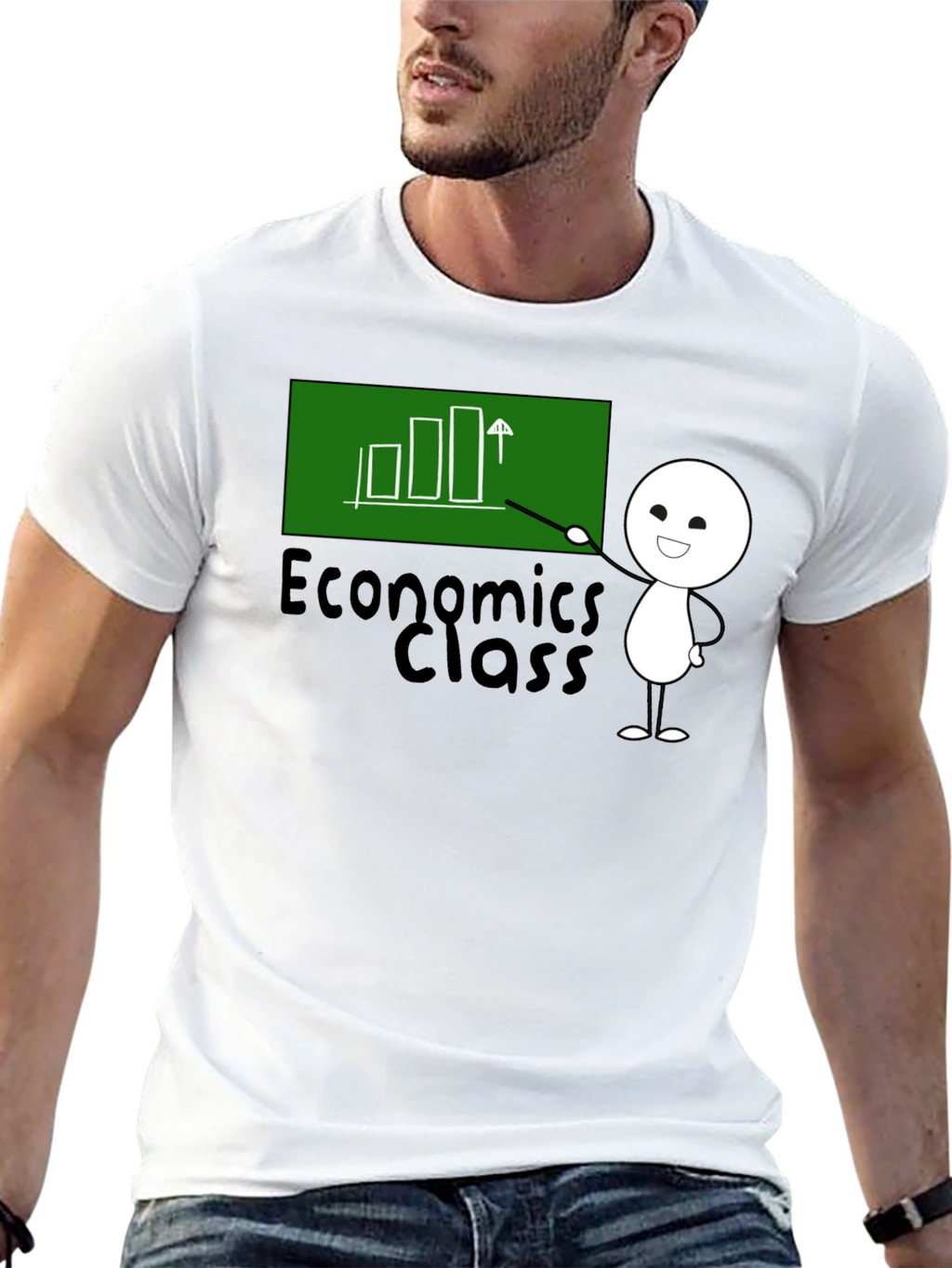 Economics Class T-Shirt - Cute Stick Figure