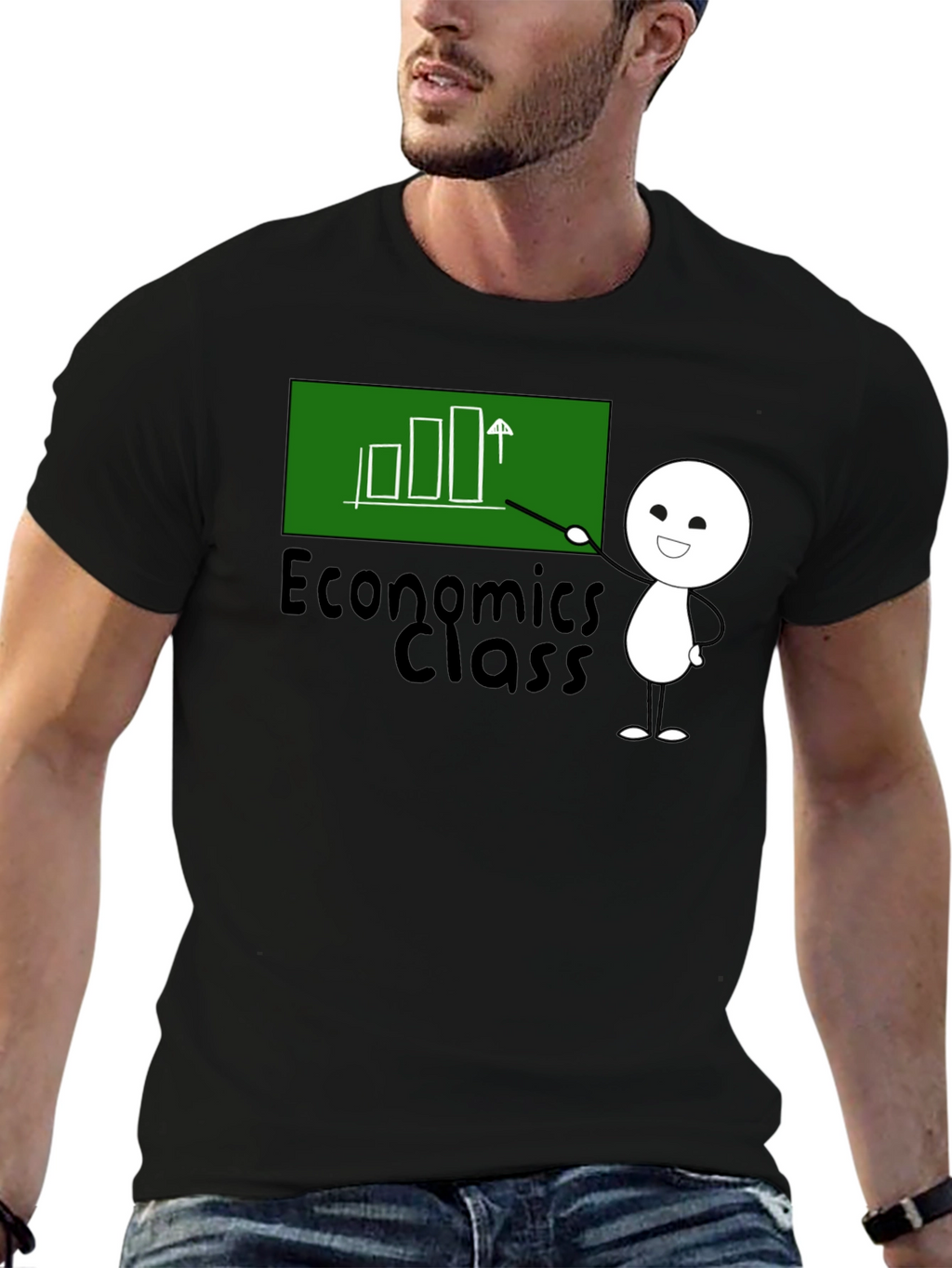 Economics Class T-Shirt - Cute Stick Figure