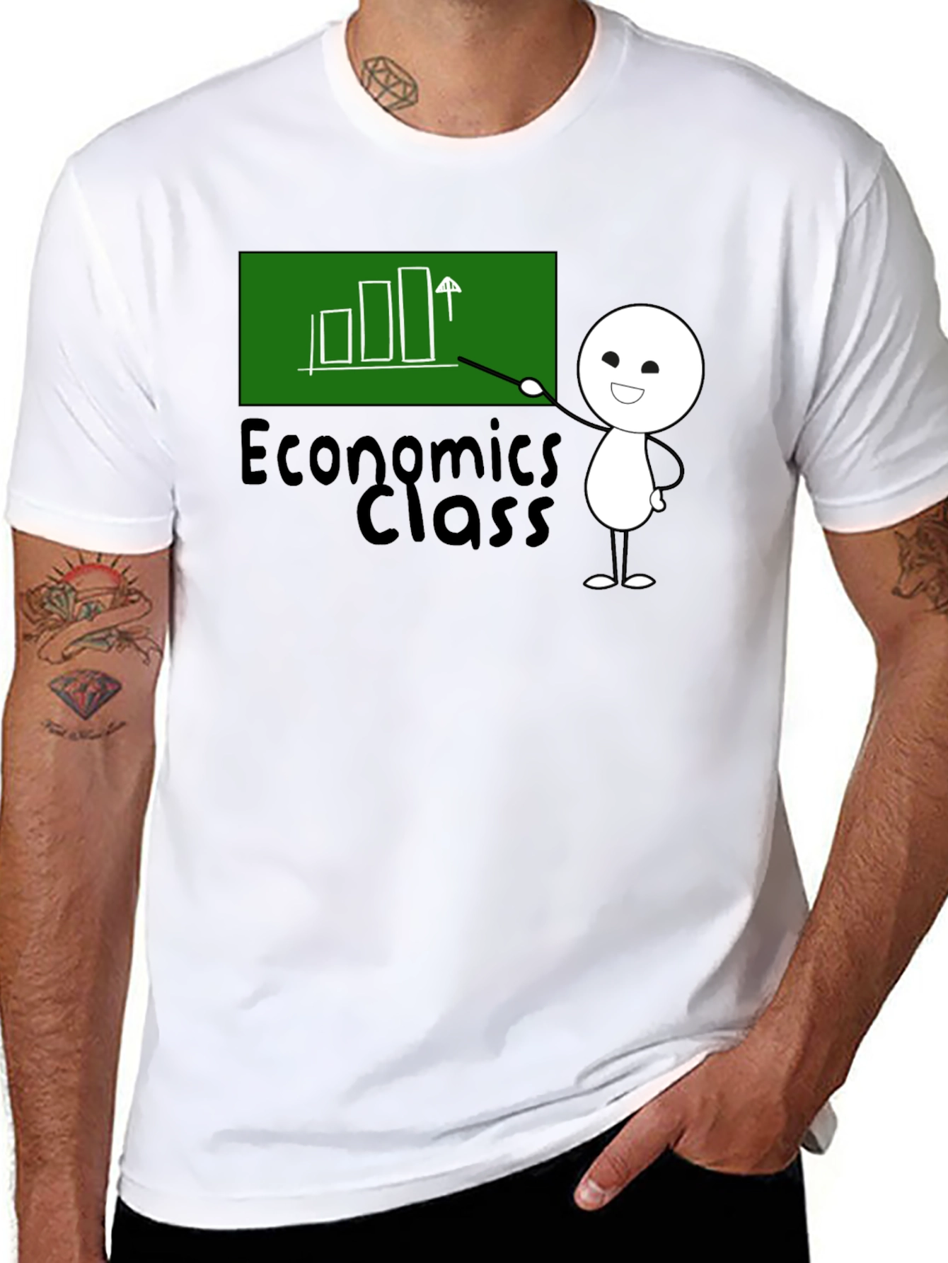 Economics Class T-Shirt - Cute Stick Figure