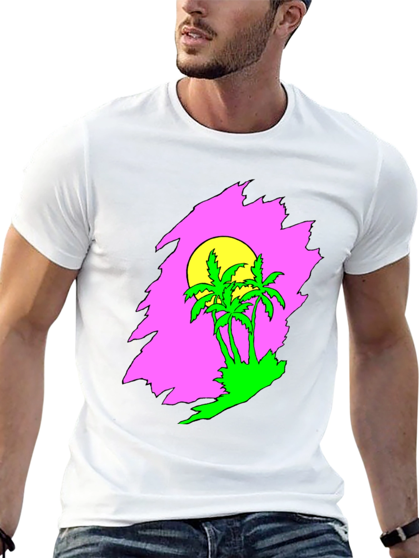 Retro Palm Tree Sunset Graphic Tee